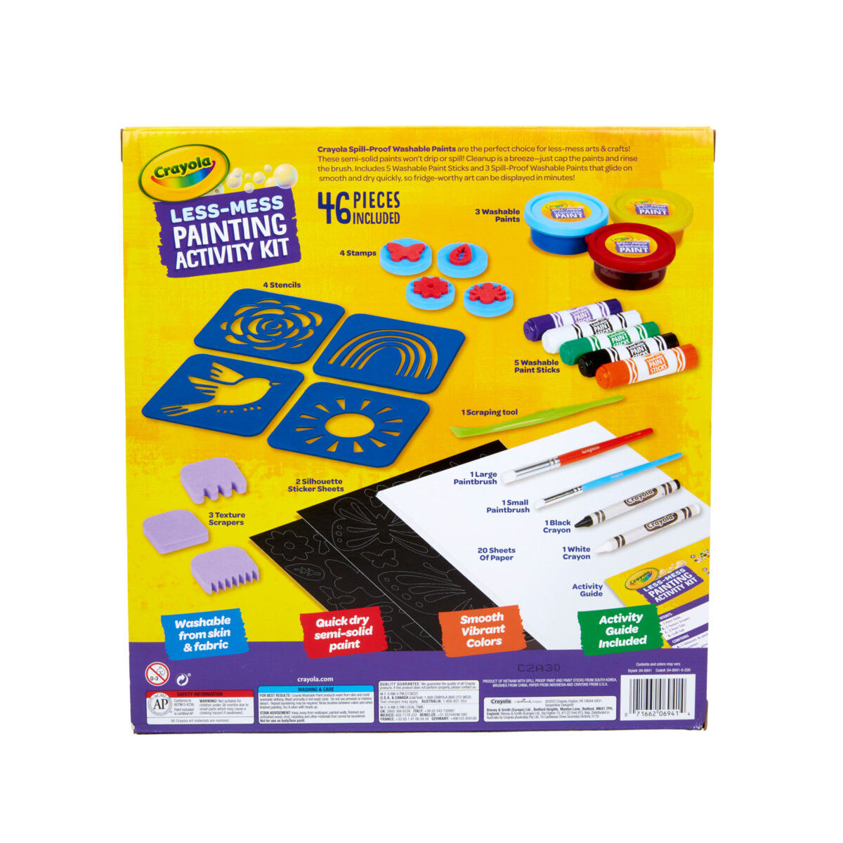 46 Piece Crayola LessMess Painting Activity Kit Kmart