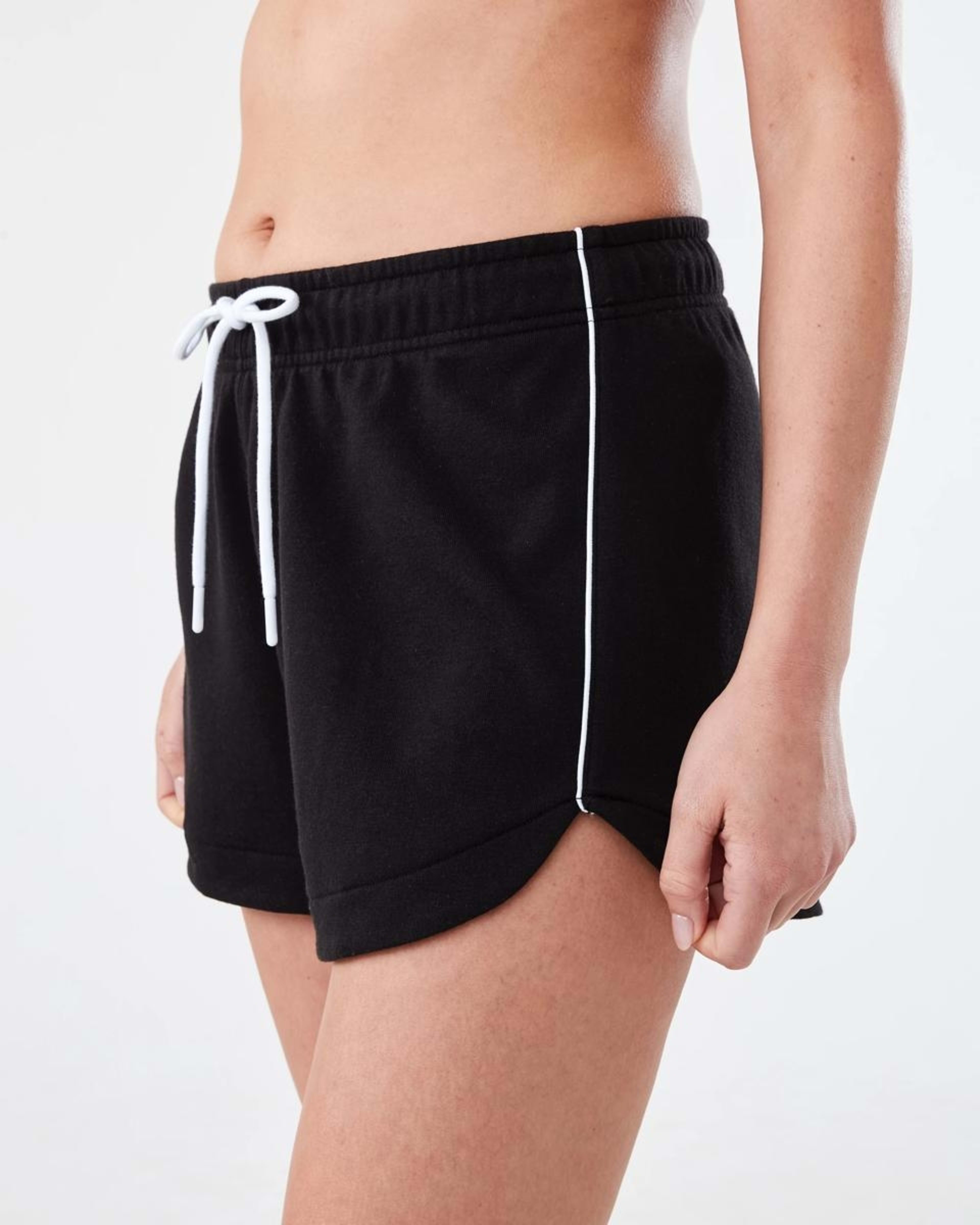 2 Active Womens Terry Sport Shorts Black, 2 of 6