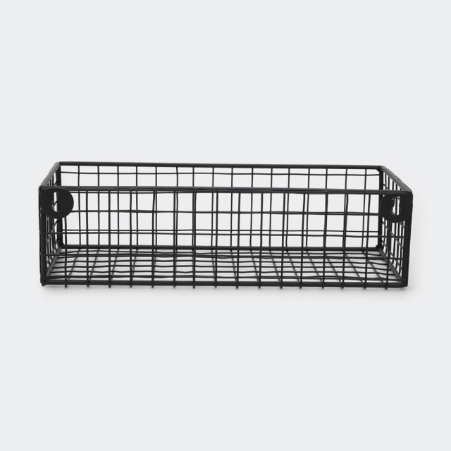 Set of 3 Metal Shelf Baskets Black Kmart