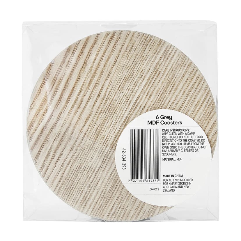 Set of 6 Grey Coasters Kmart