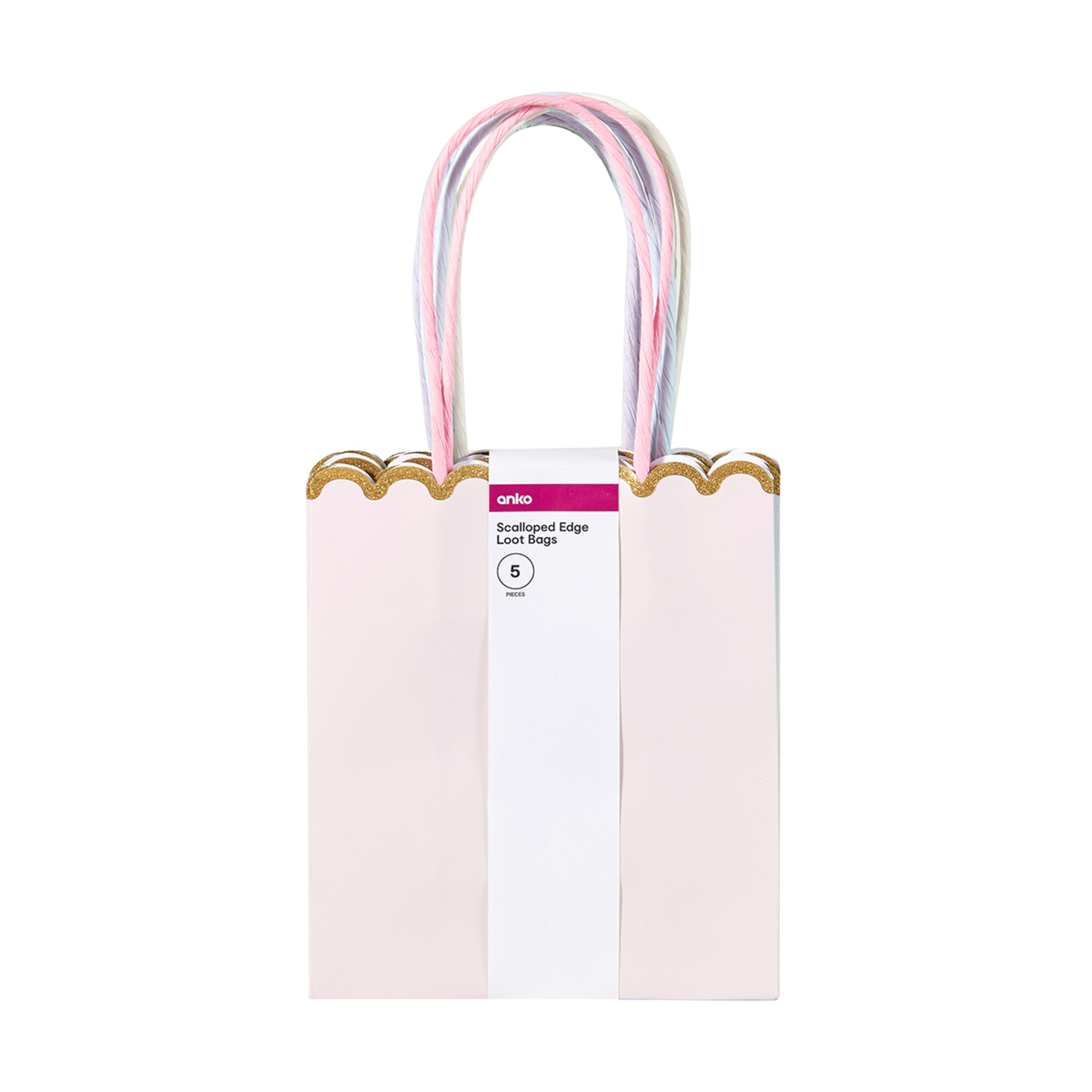 5 Pack Scalloped Edge Loot Bags Kmart