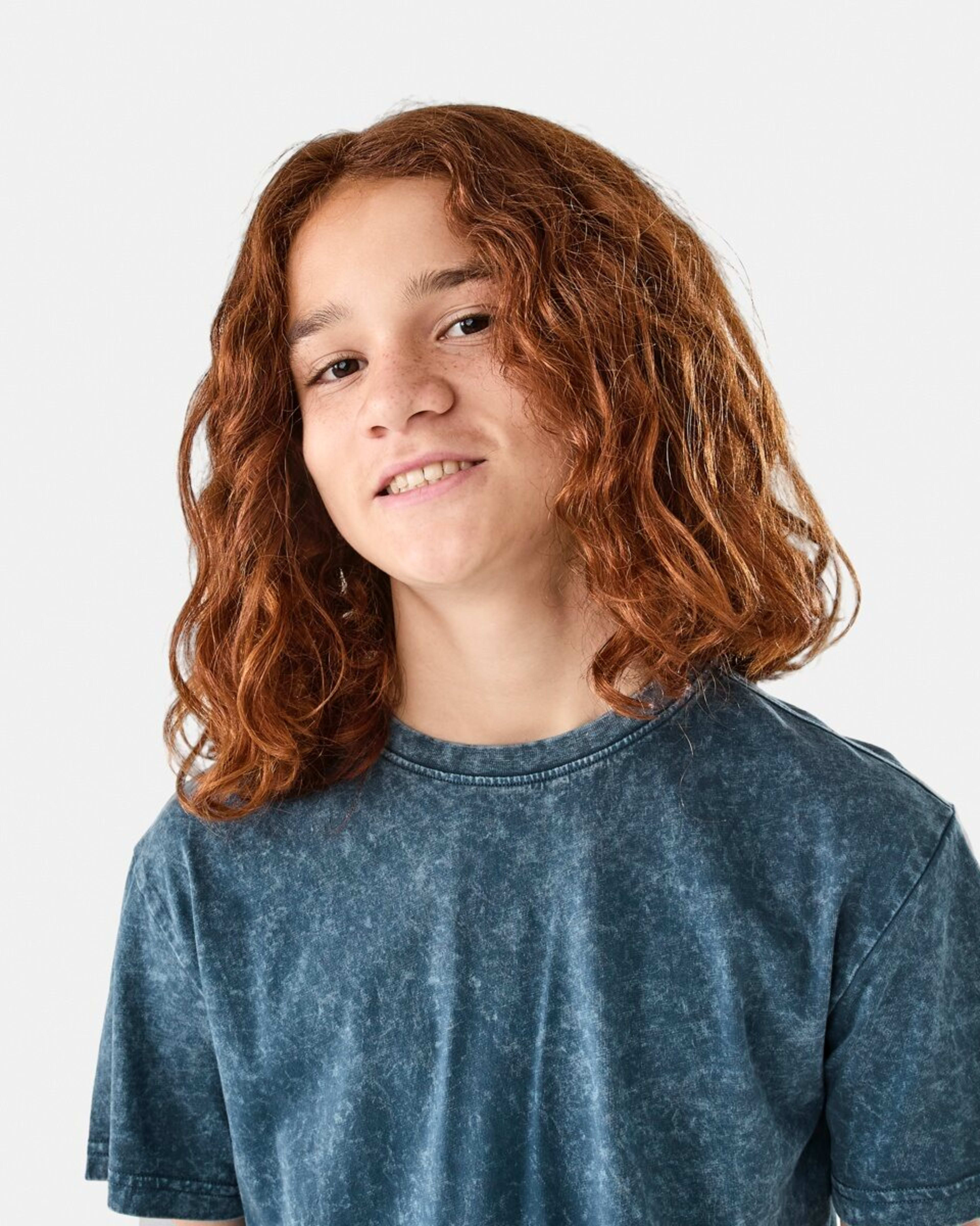 3 Curved Hem Acid Wash T-shirt Wash Blue, 3 of 9