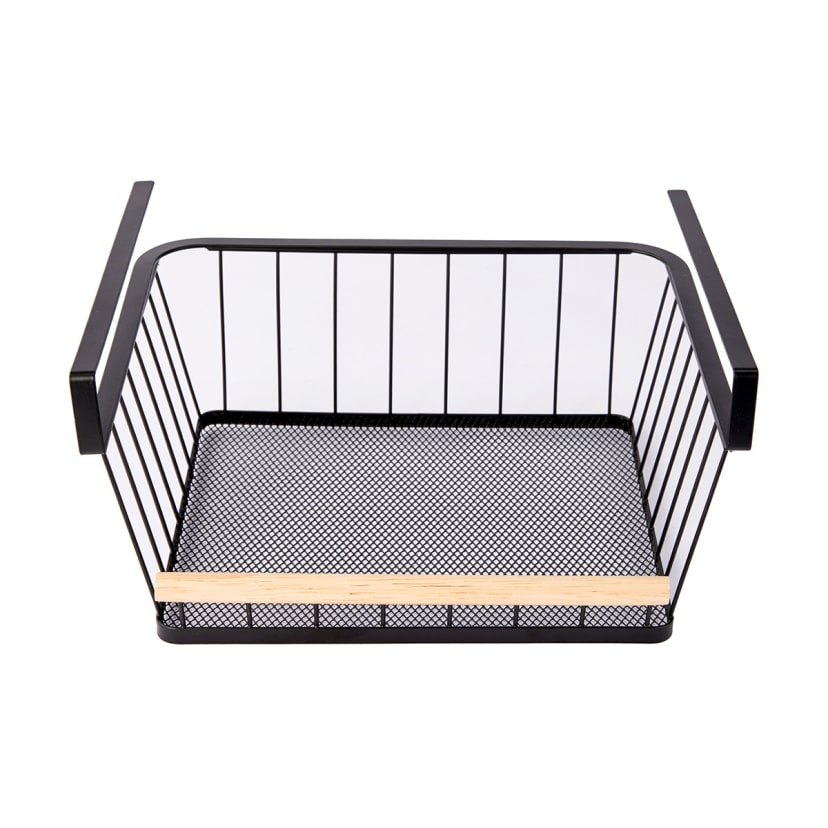 Wire and Wood Undershelf Basket Kmart