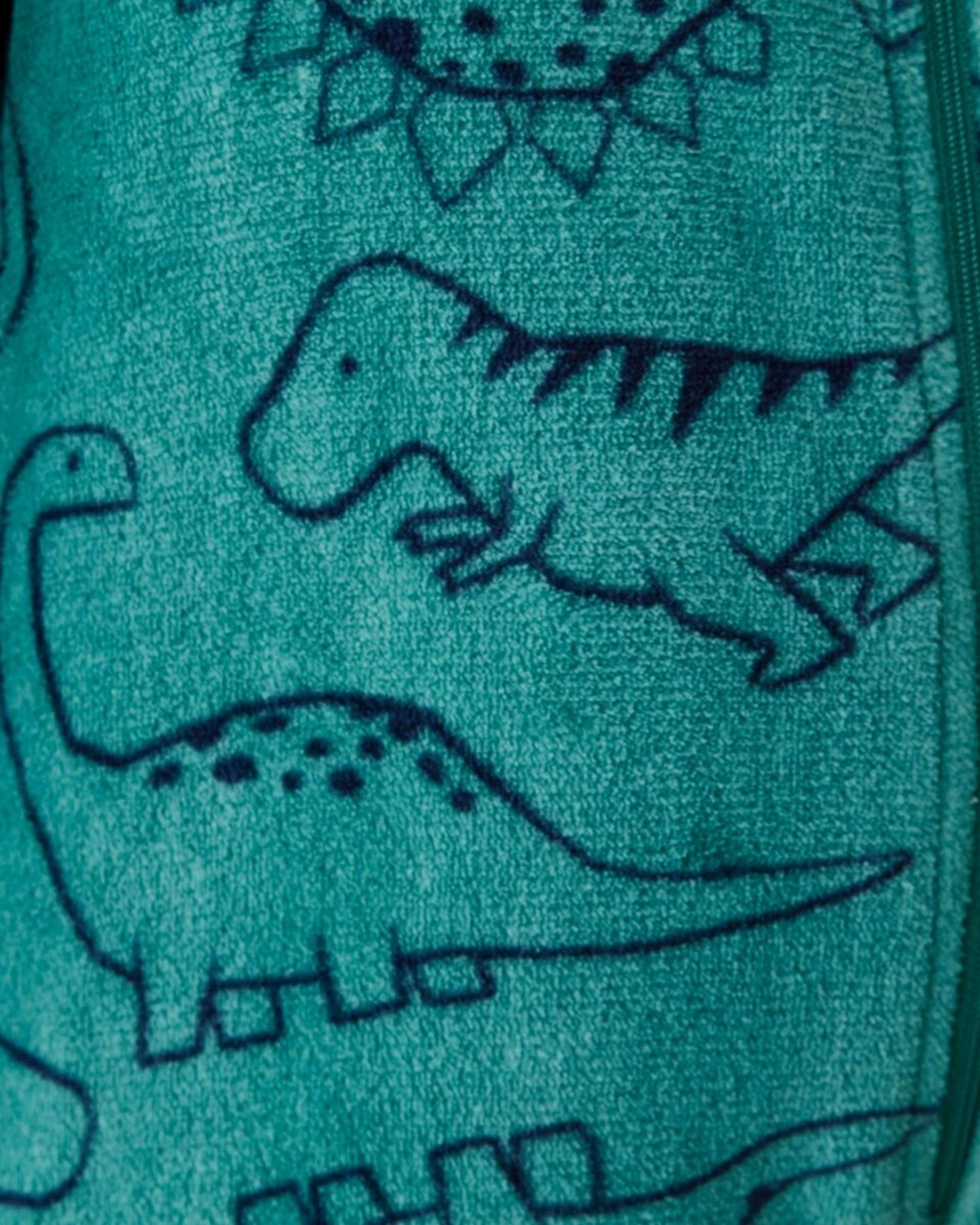5 Novelty Fluffy All-In-One Sleepsuit Green Dino Linework, 5 of 9