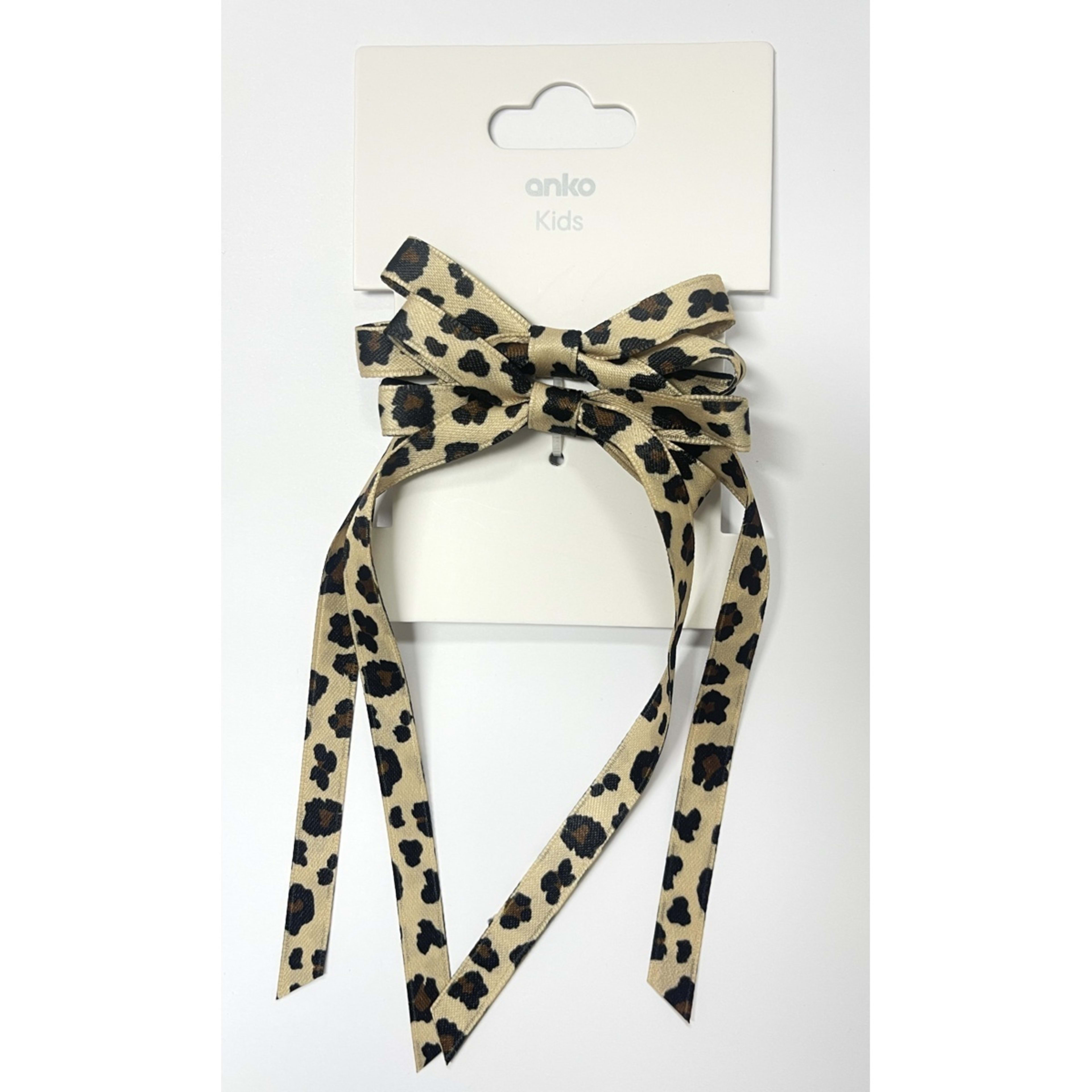 1 2 Pack Leopard Bow Hair Ties