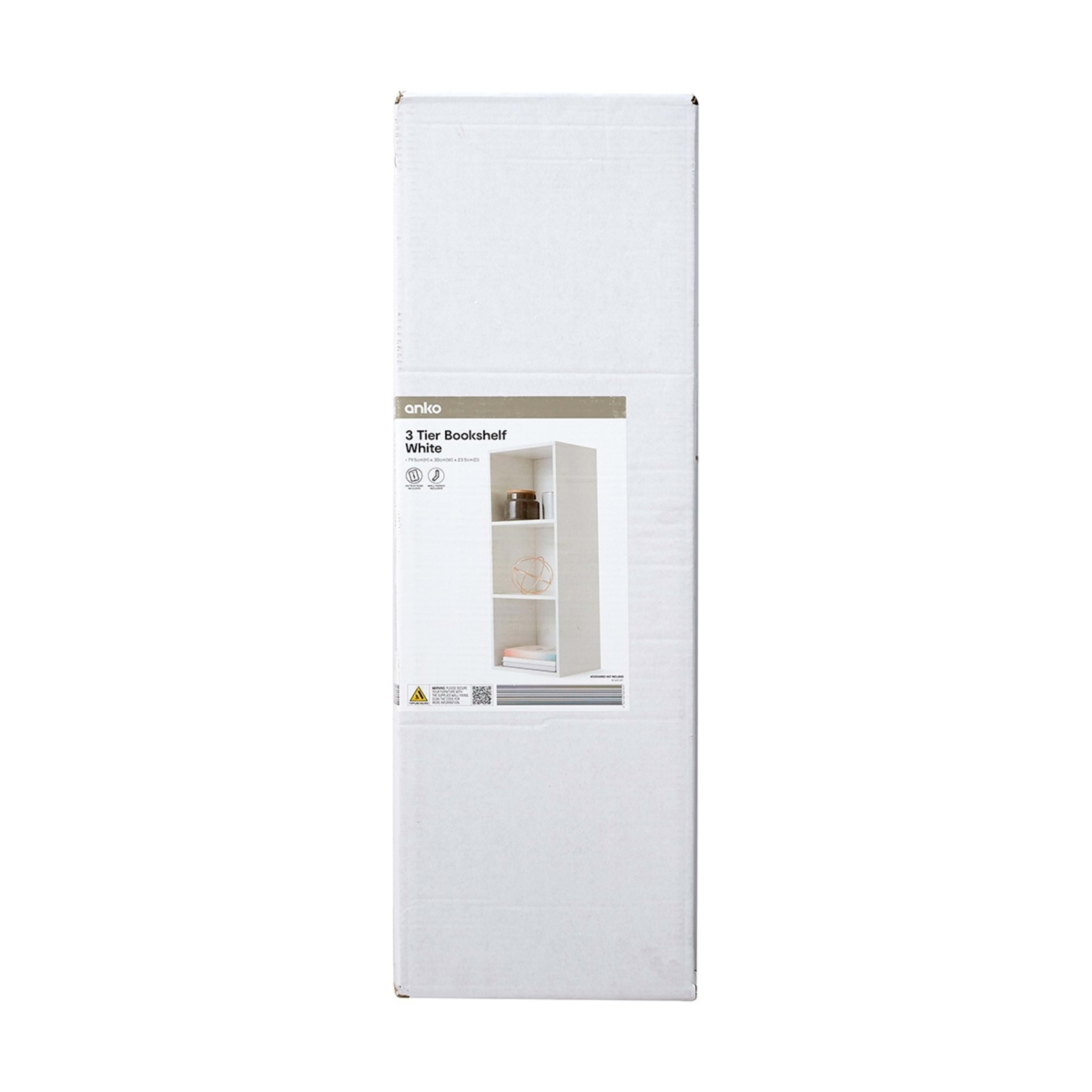 8 3 Tier Bookshelf White, 8 of 10