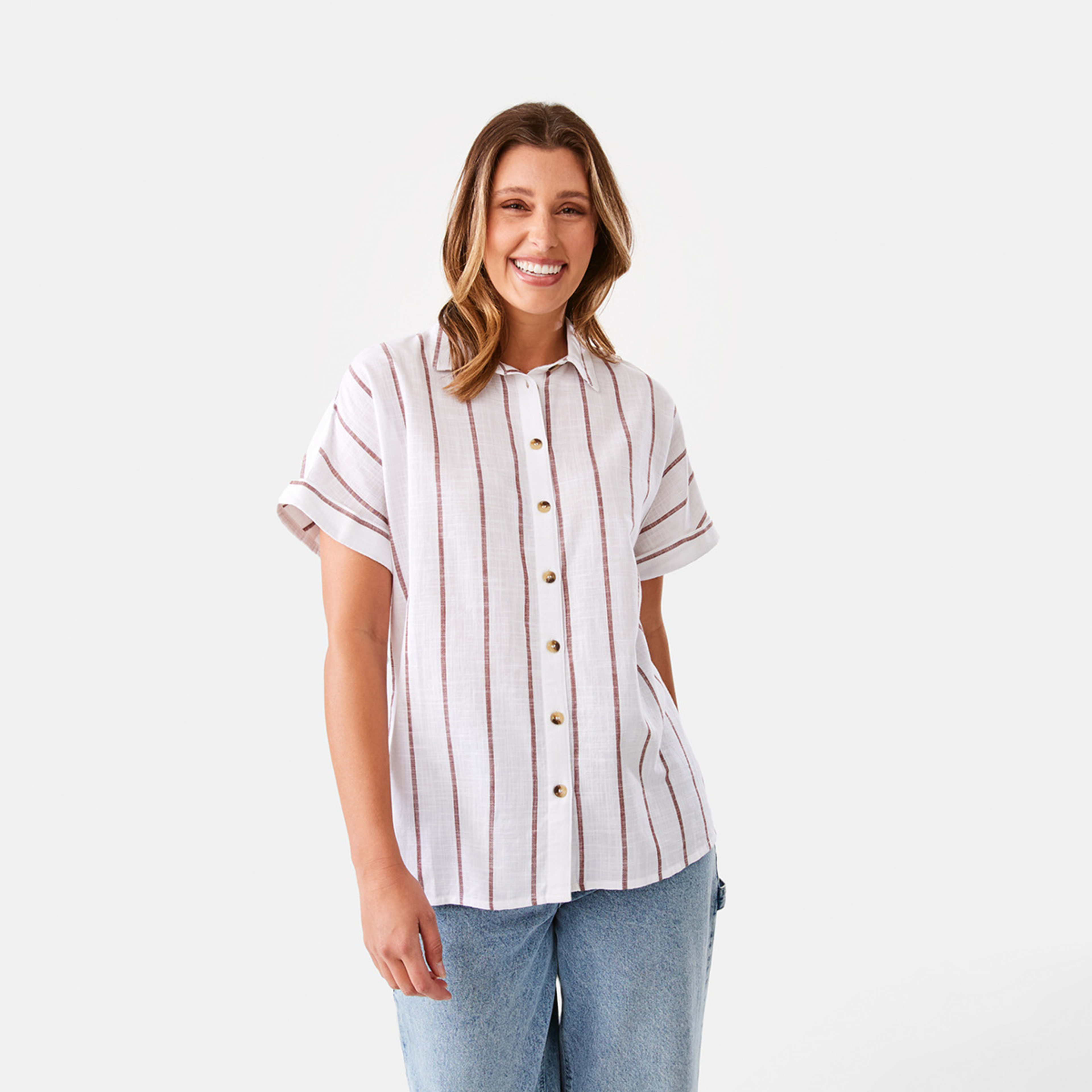 1 Short Sleeve Relaxed Shirt Jul Str Wr, 1 of 6