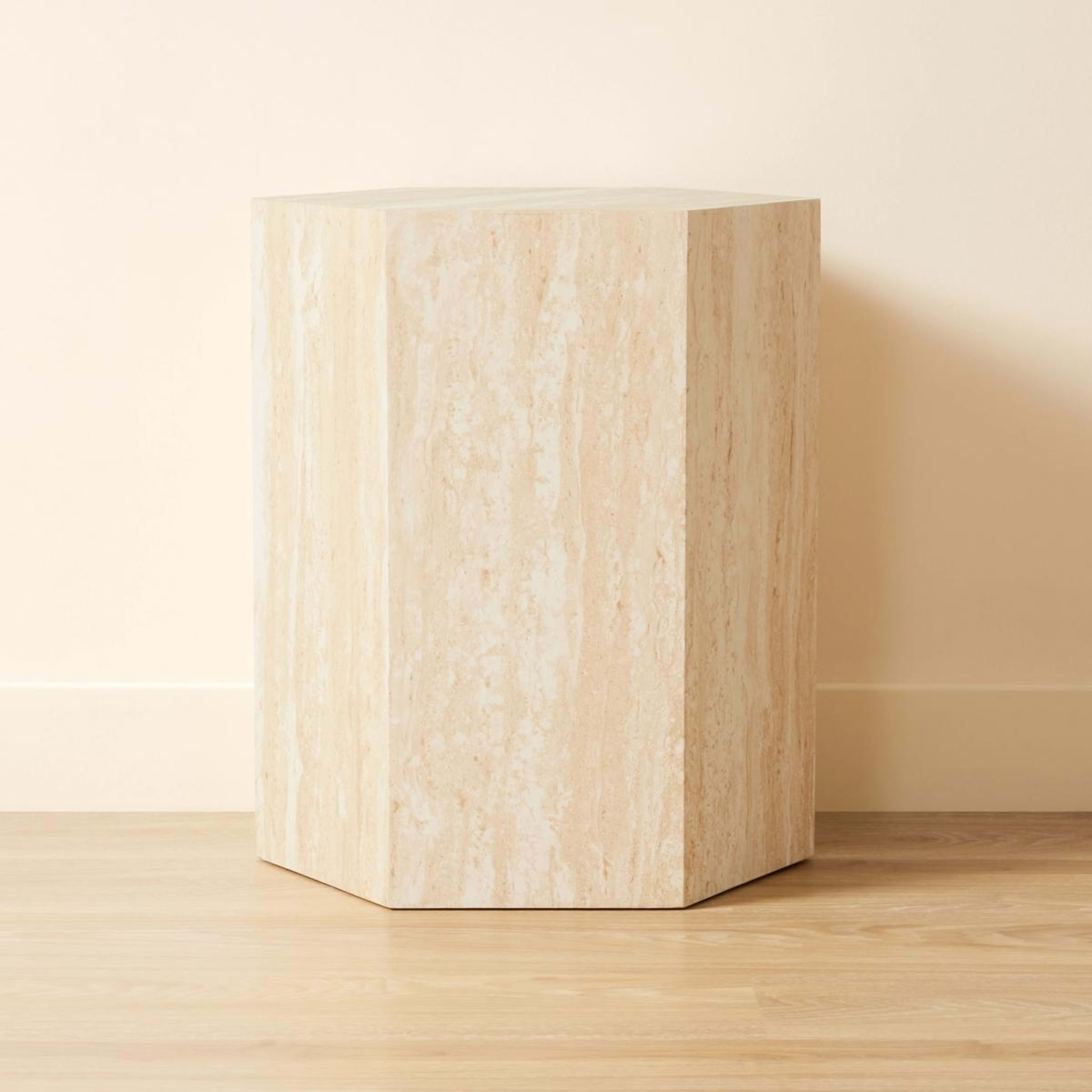 2 Travertine Side Table, 2 of 5