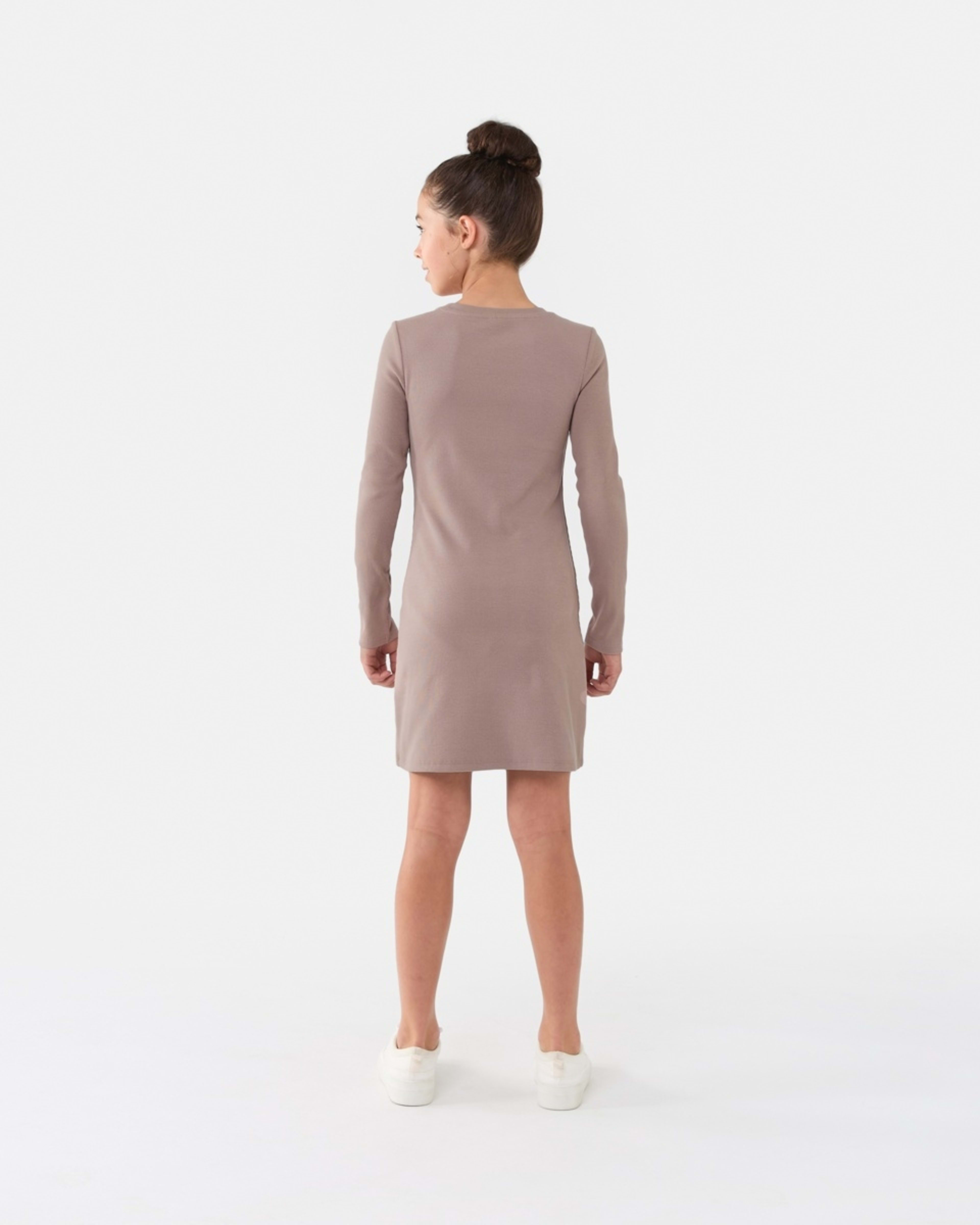 2 Long Sleeve Ribbed Knit Dress Wash Brn, 2 of 6