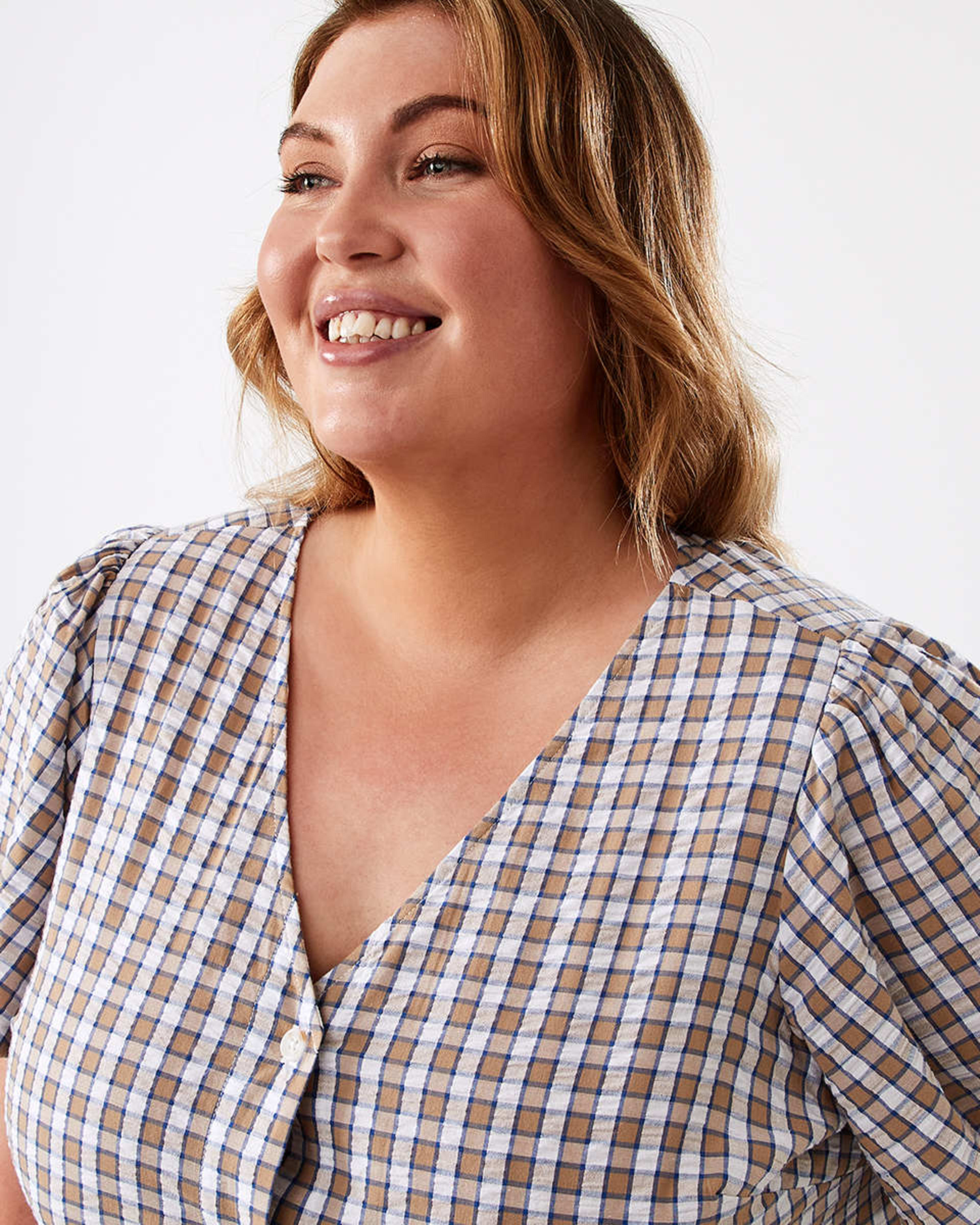 Curve Short Sleeve Button Front Midi Dress Kmart NZ