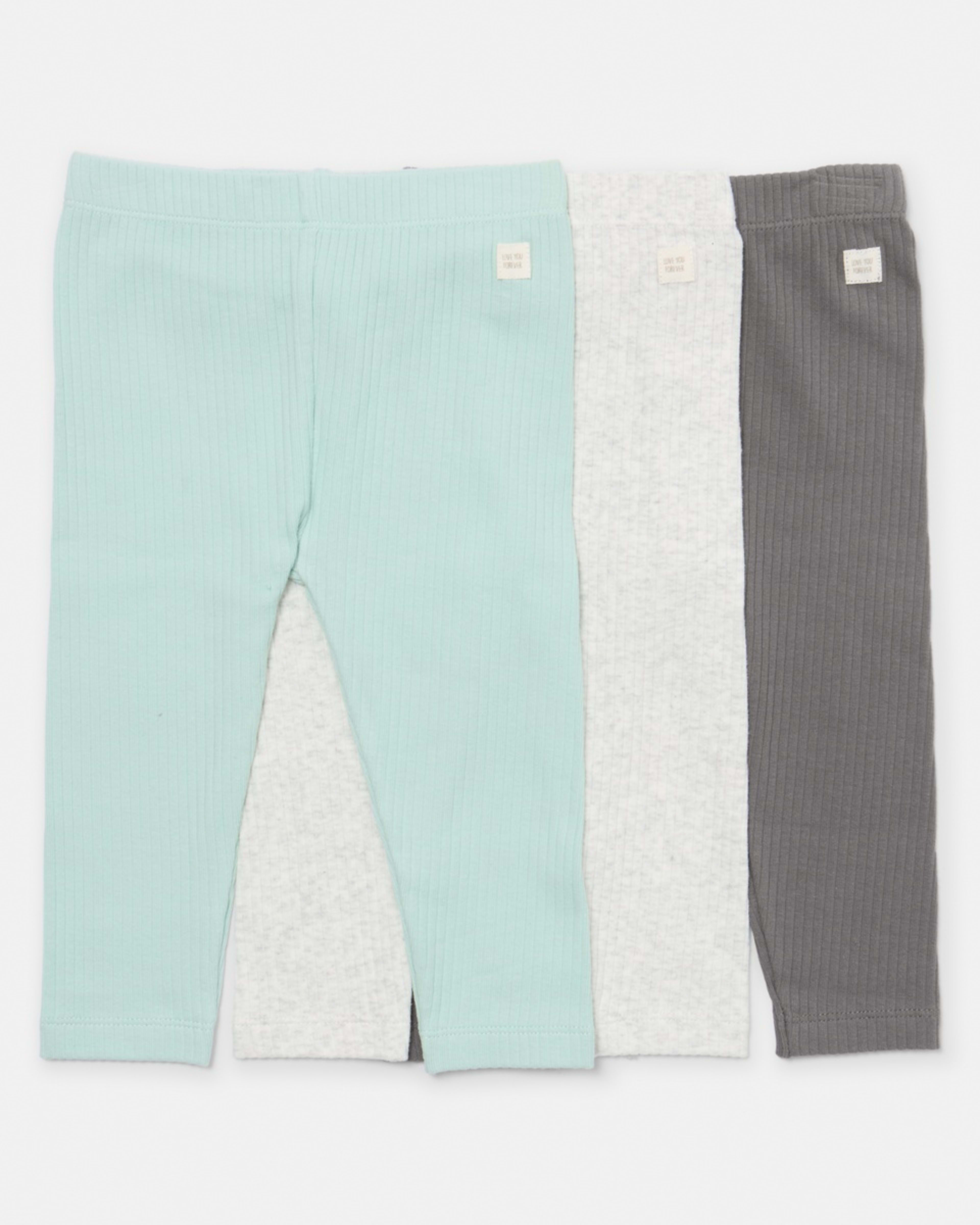 1 3 Pack Rib Leggings Green 3pk, 1 of 8