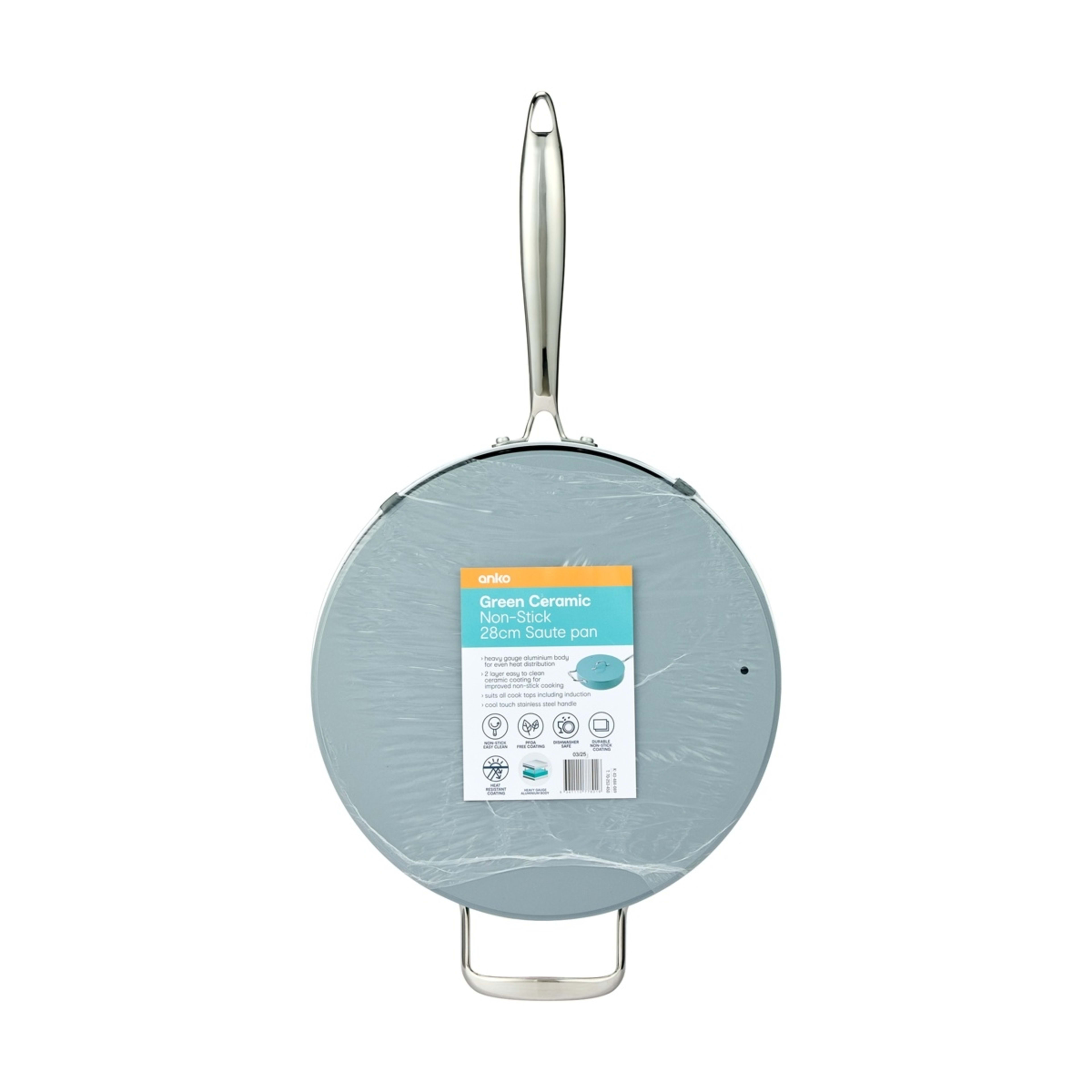 6 28cm Green Ceramic Non-Stick Saute Pan, 6 of 6