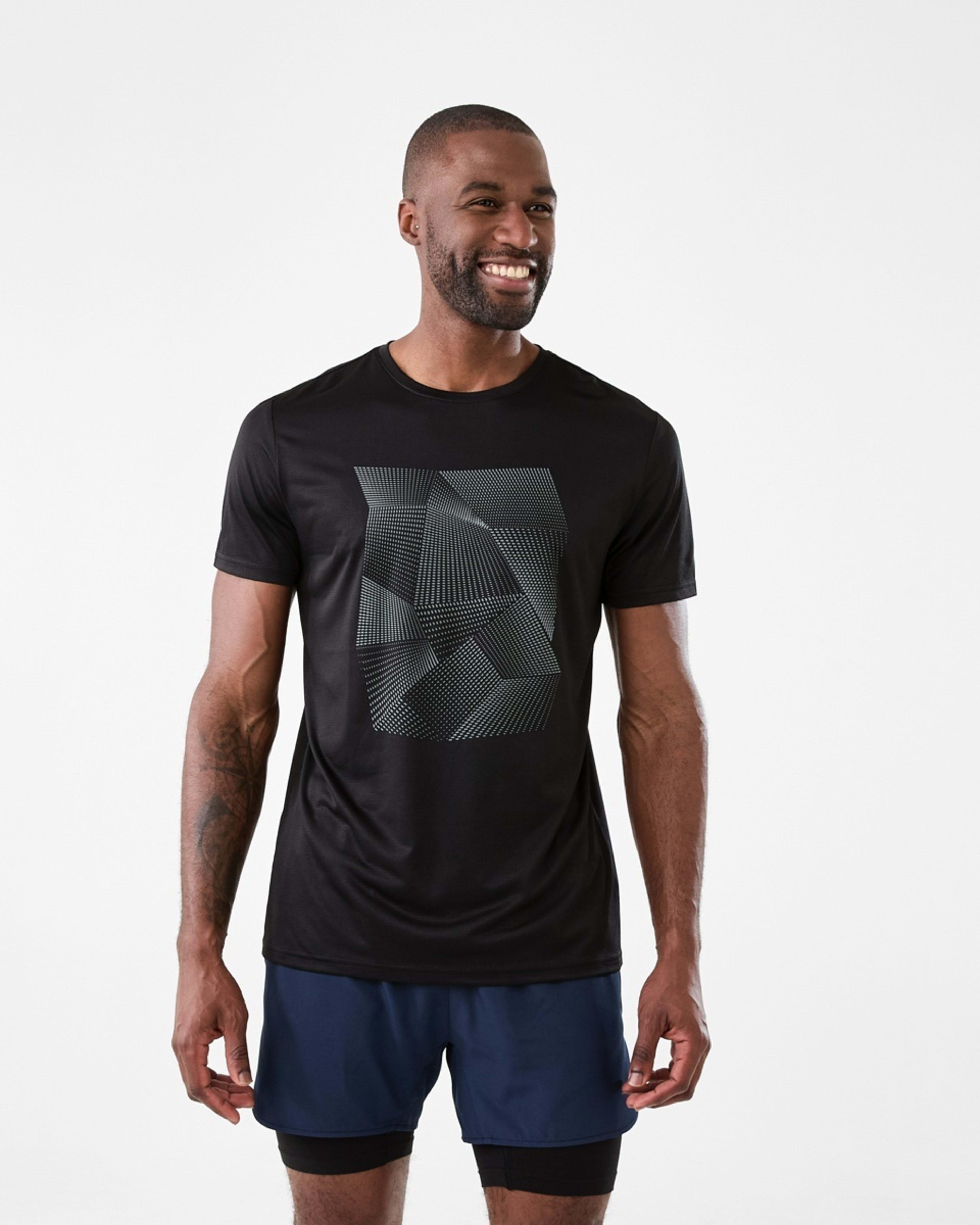 1 Active Mens Printed T-shirt Folded Geo, 1 of 5