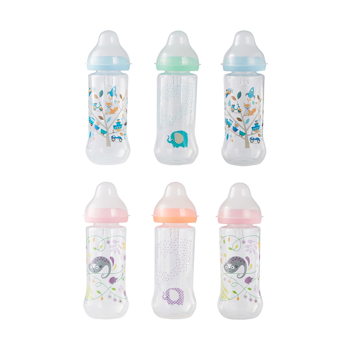 3 Pack 250ml Narrow Neck Baby Feeding Bottles Assorted Kmart