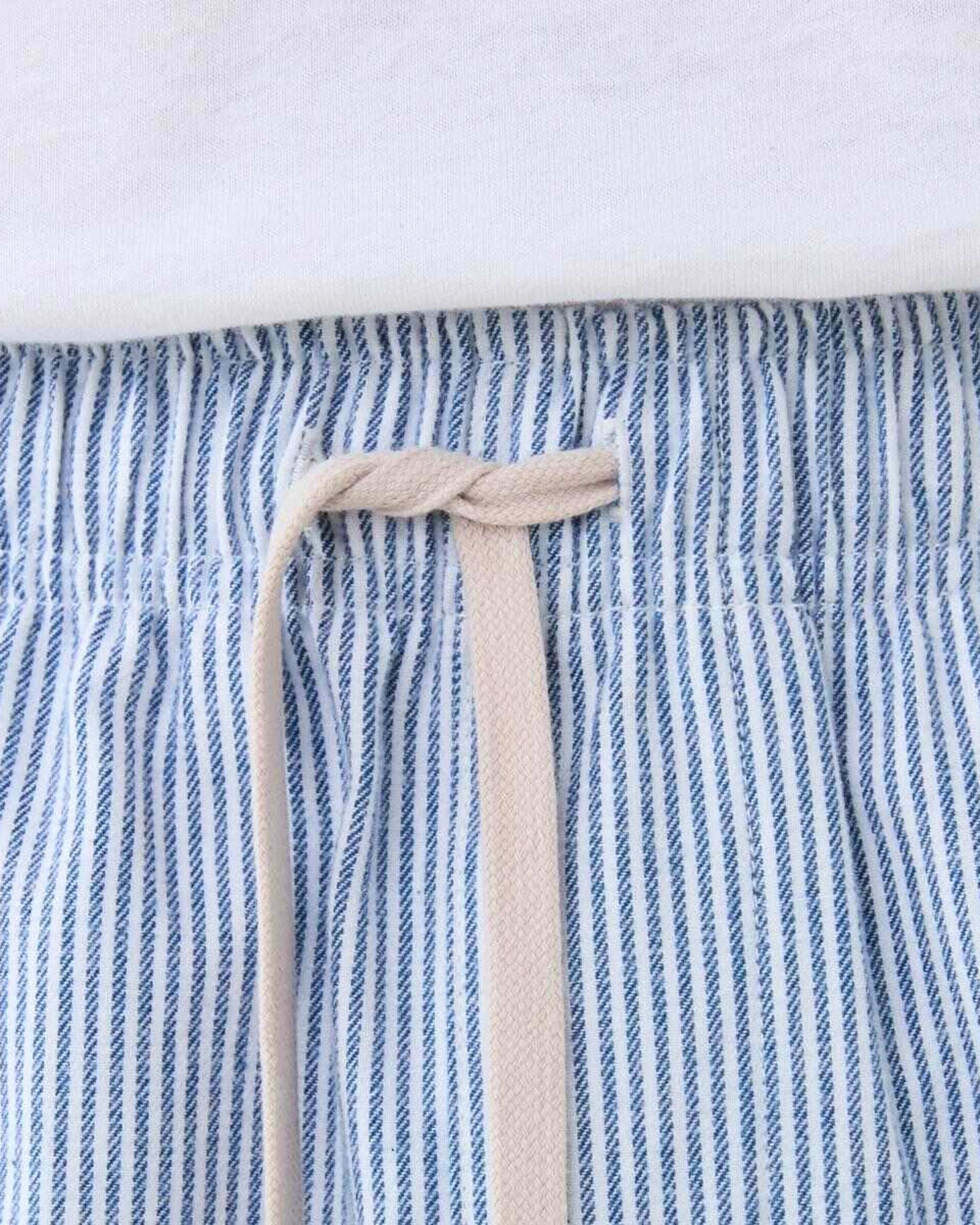 4 Textured Volley Shorts MICROSTRIPE FELICIA BLUE, 4 of 6
