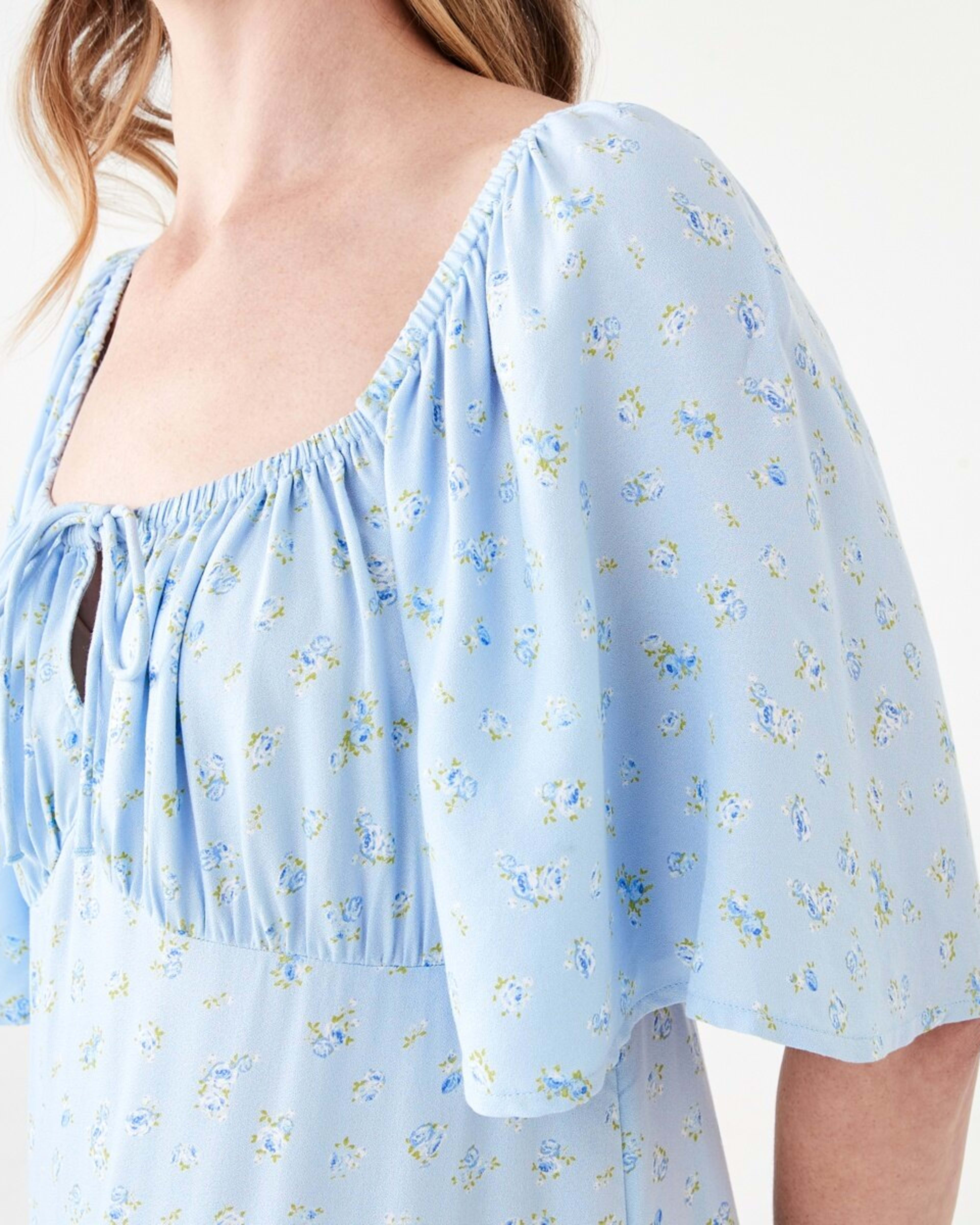 6 Short Sleeve Square Neck Tea Midi Dress DITSY ROSE SKYWAY, 6 of 7
