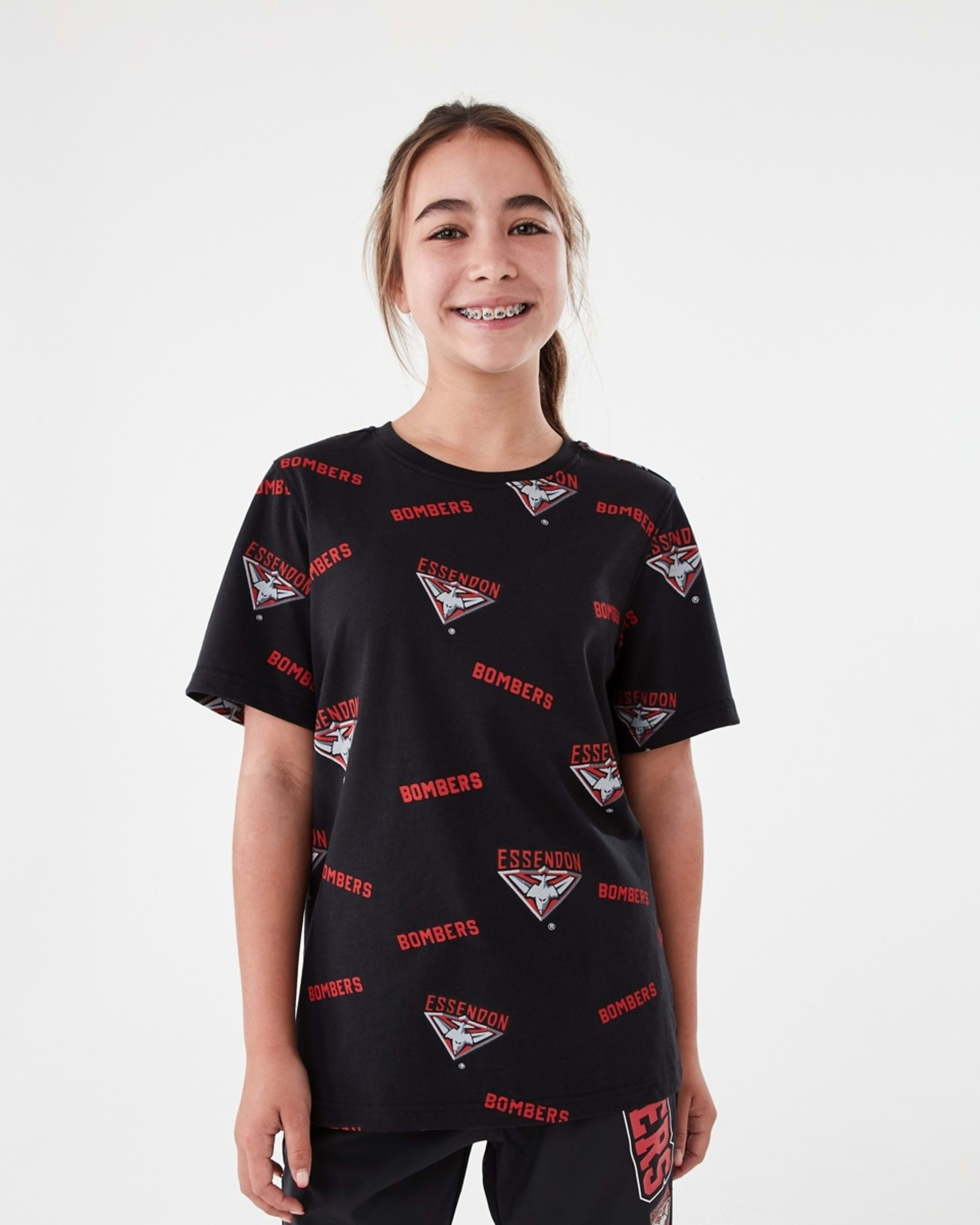 1 Official AFL Kids All Over Print T-shirt Essendon, 1 of 10