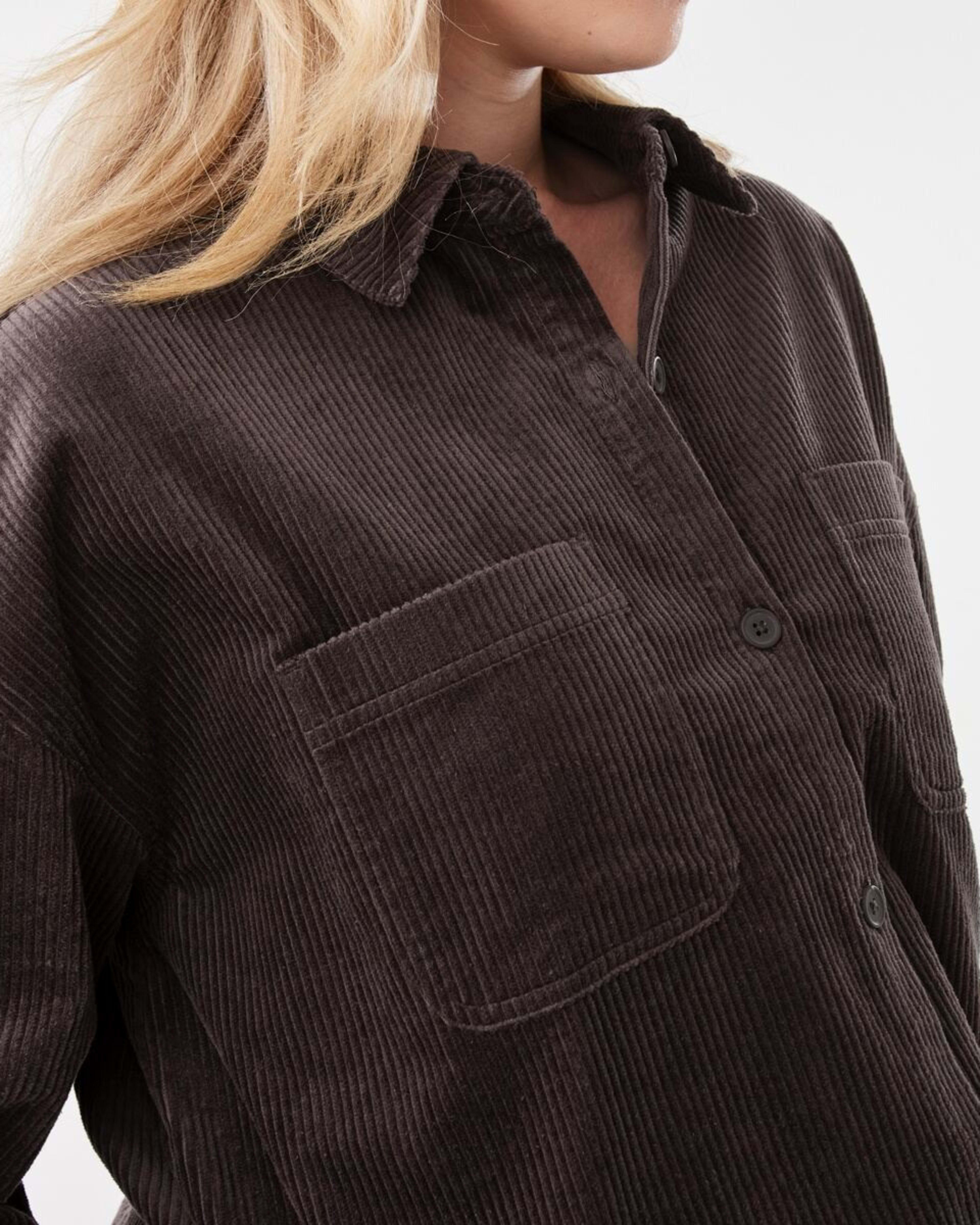 7 Long Sleeve Corduroy Shirt Espresso, 7 of 7
