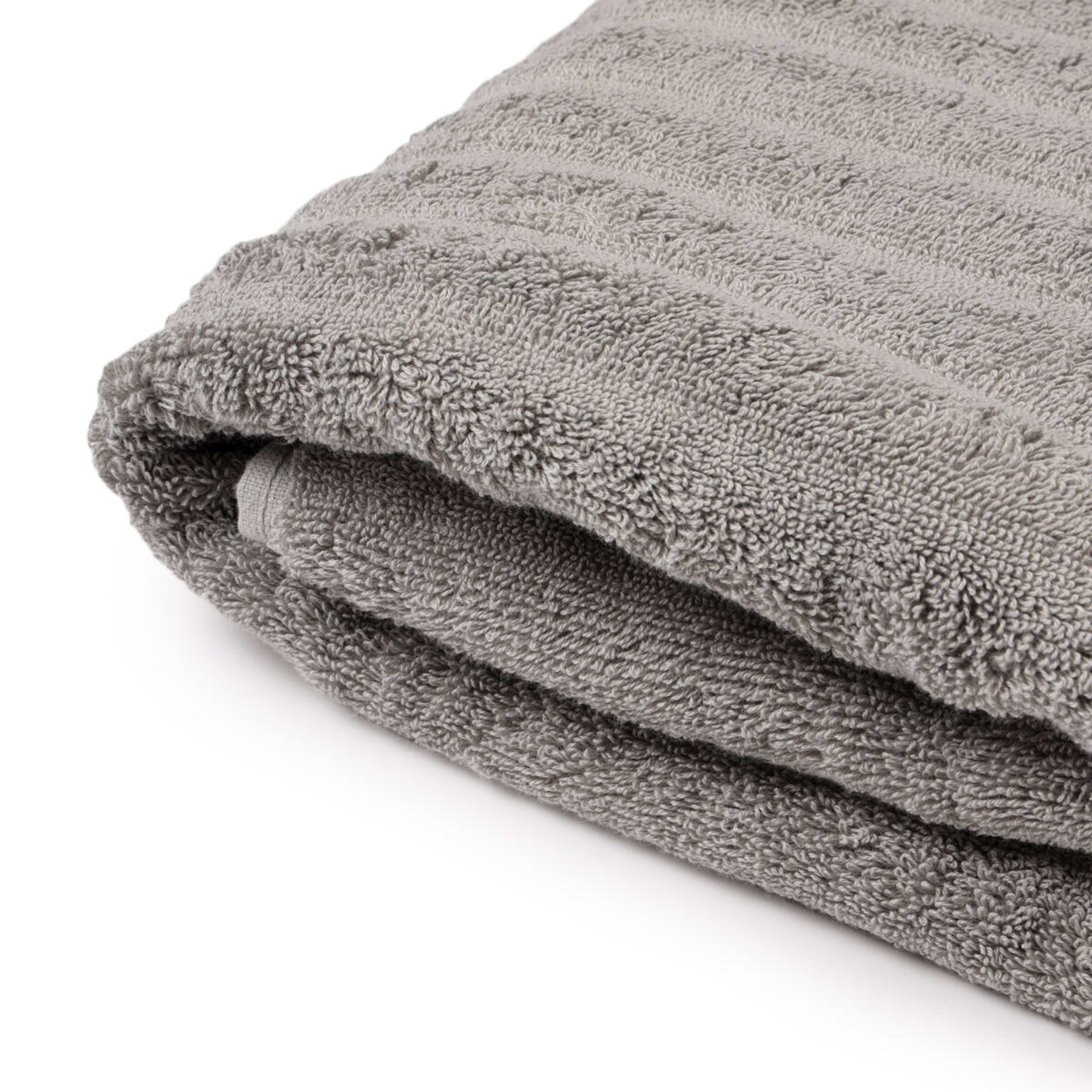 4 Thick Ribbed Australian Cotton Bath Towel - Silver, 4 of 5