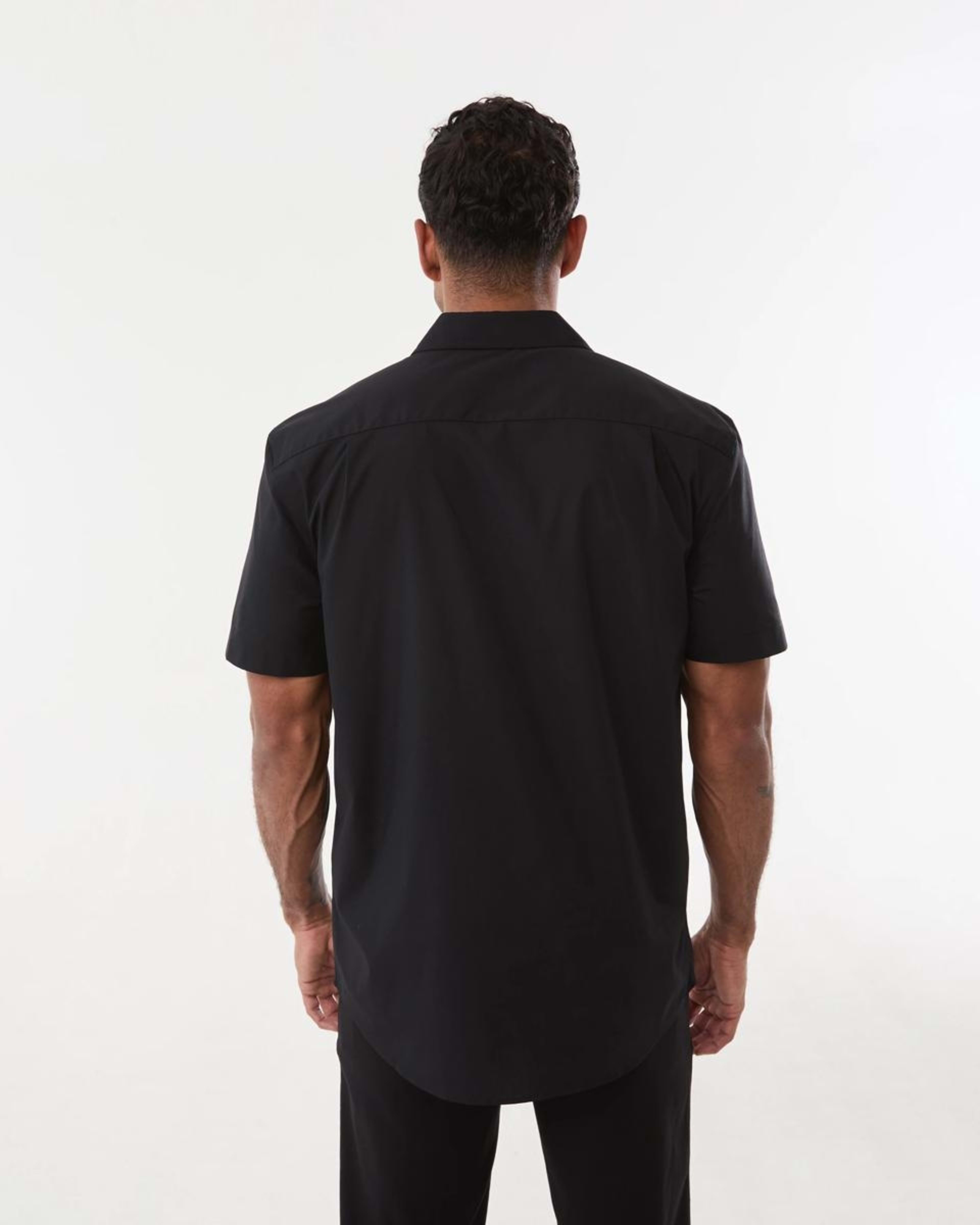 3 Work Short Sleeve Business Shirt BLACK, 3 of 5