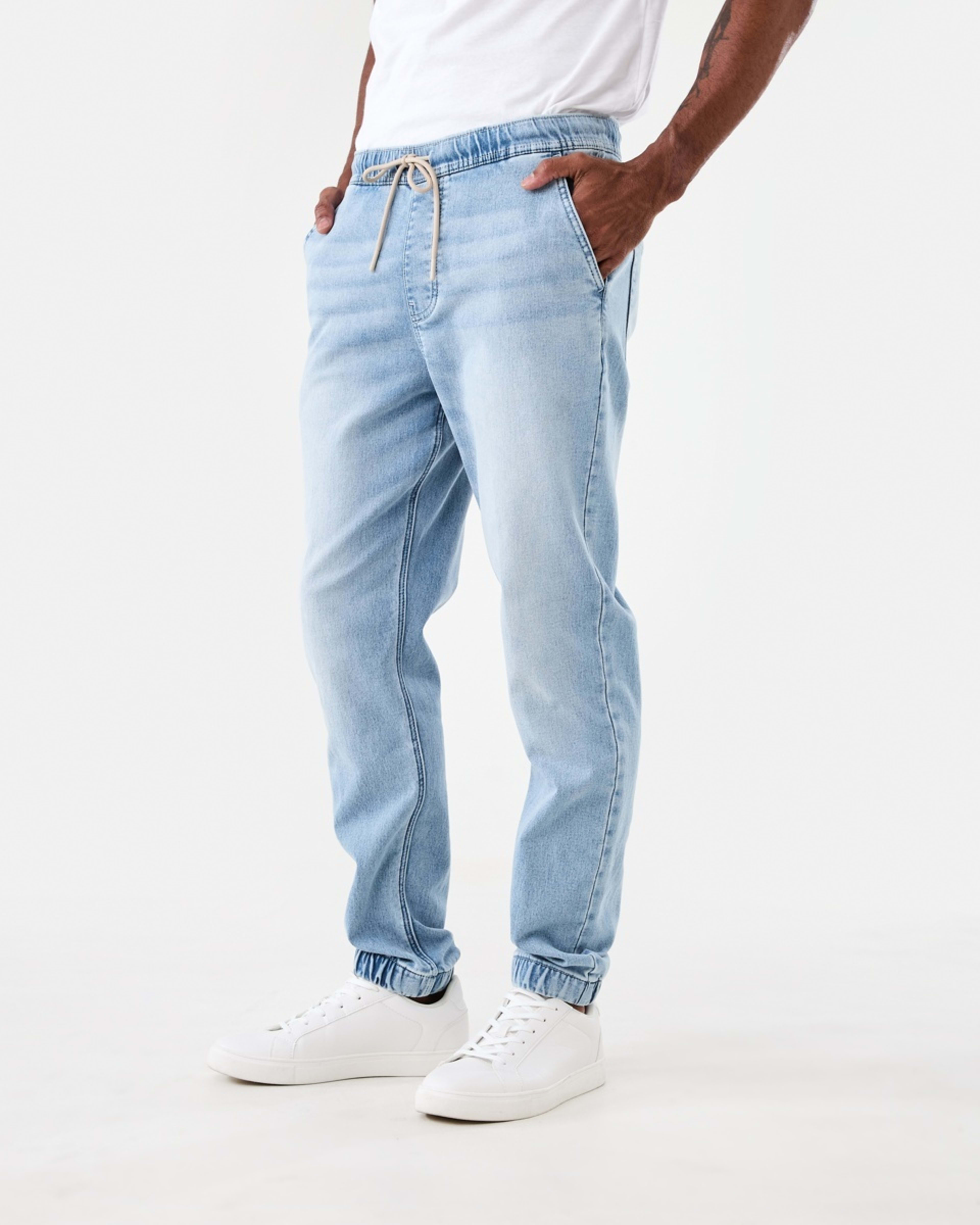 2 Cuffed Denim Joggers LIGHT WASH, 2 of 5