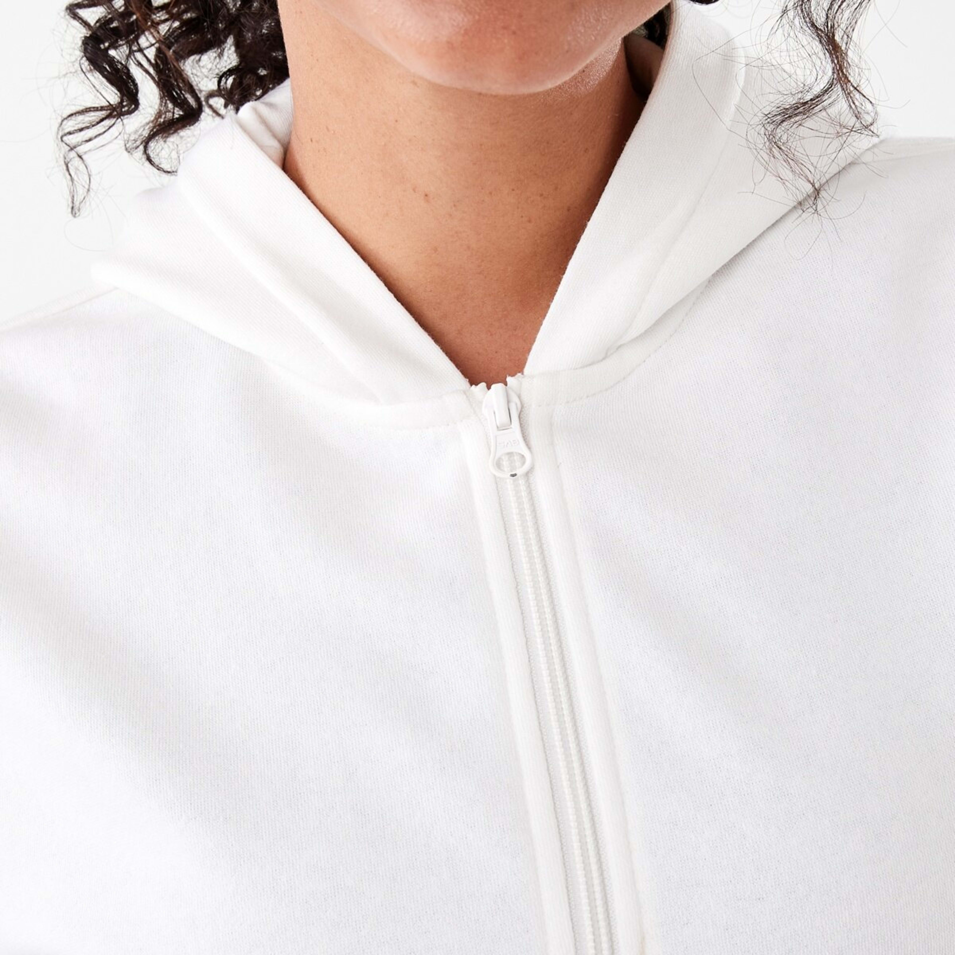 6 Active Womens Zip Through Hoodie Ecru, 6 of 7