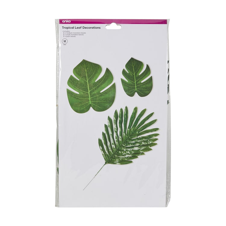 12 Pack Tropical Leaf Decorations Kmart