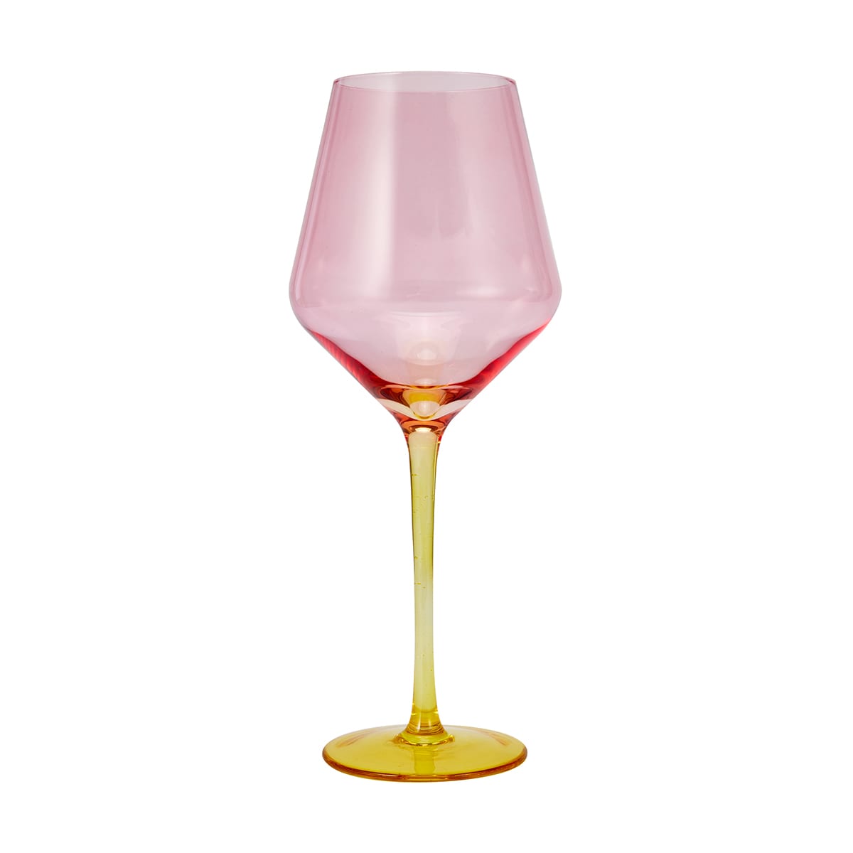 4 Two Tone Pink and Yellow Wine Glasses Kmart