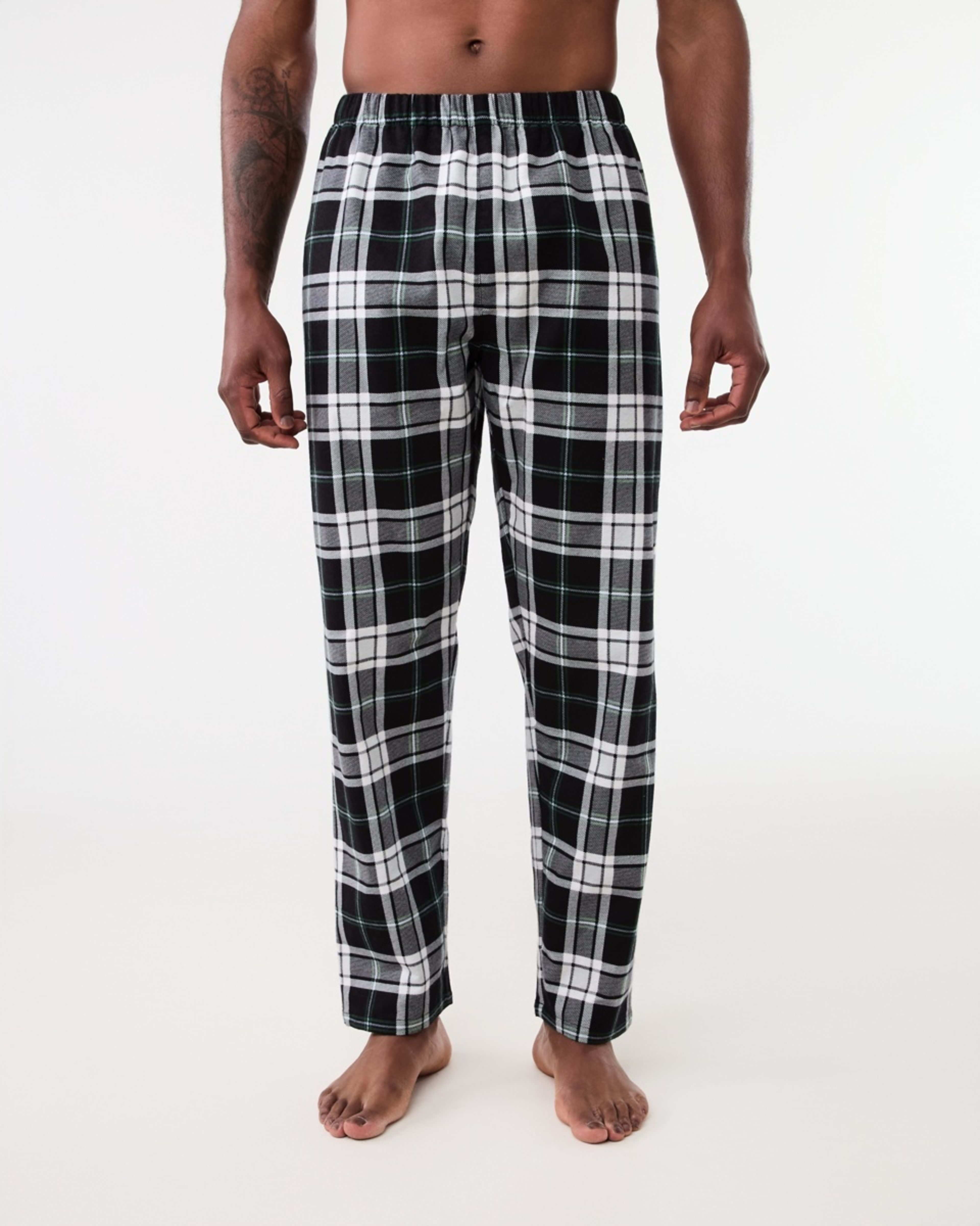 1 Flannel Sleep Pants Blk Check, 1 of 5