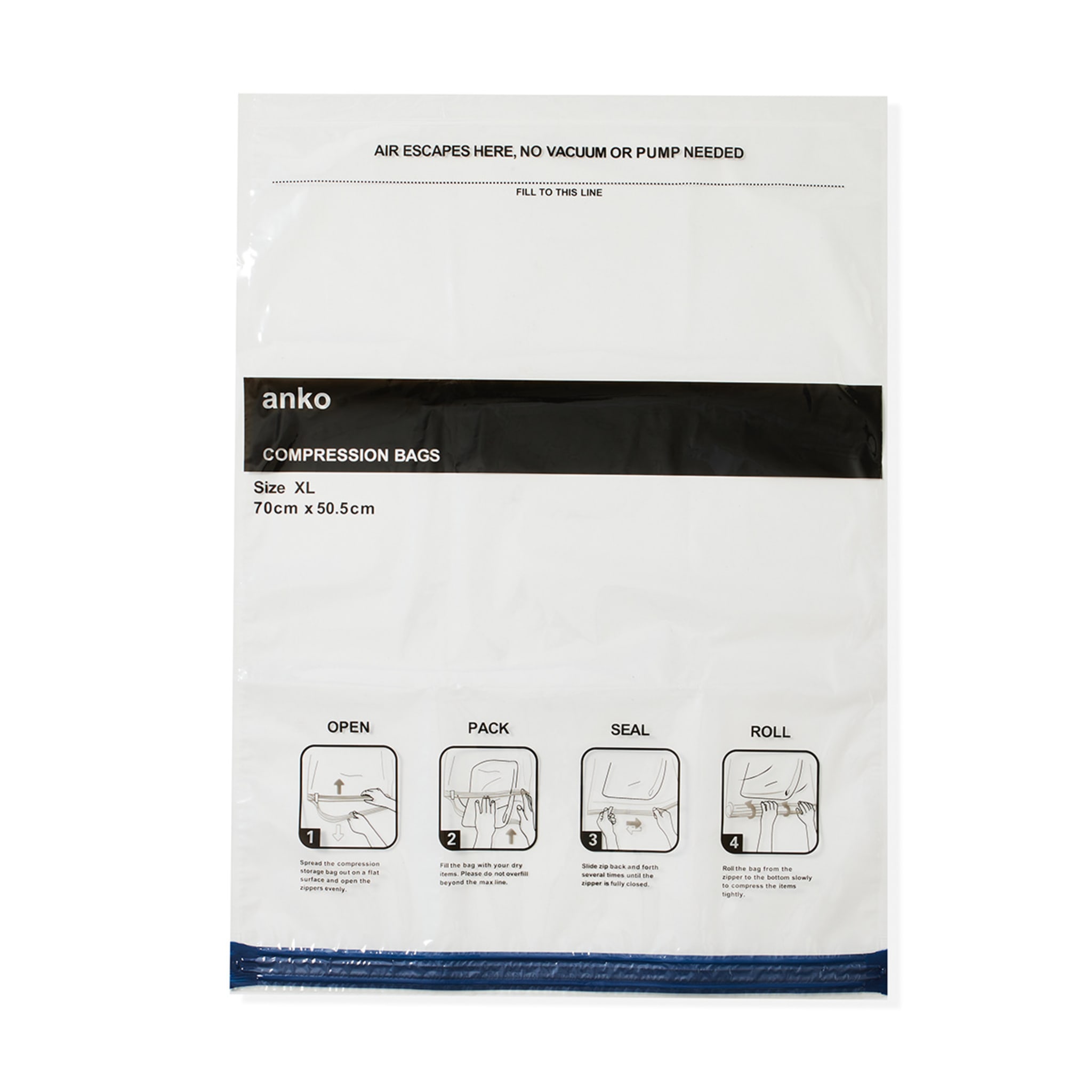 4 Pack Extra Large Travel Compression Storage Bags Kmart