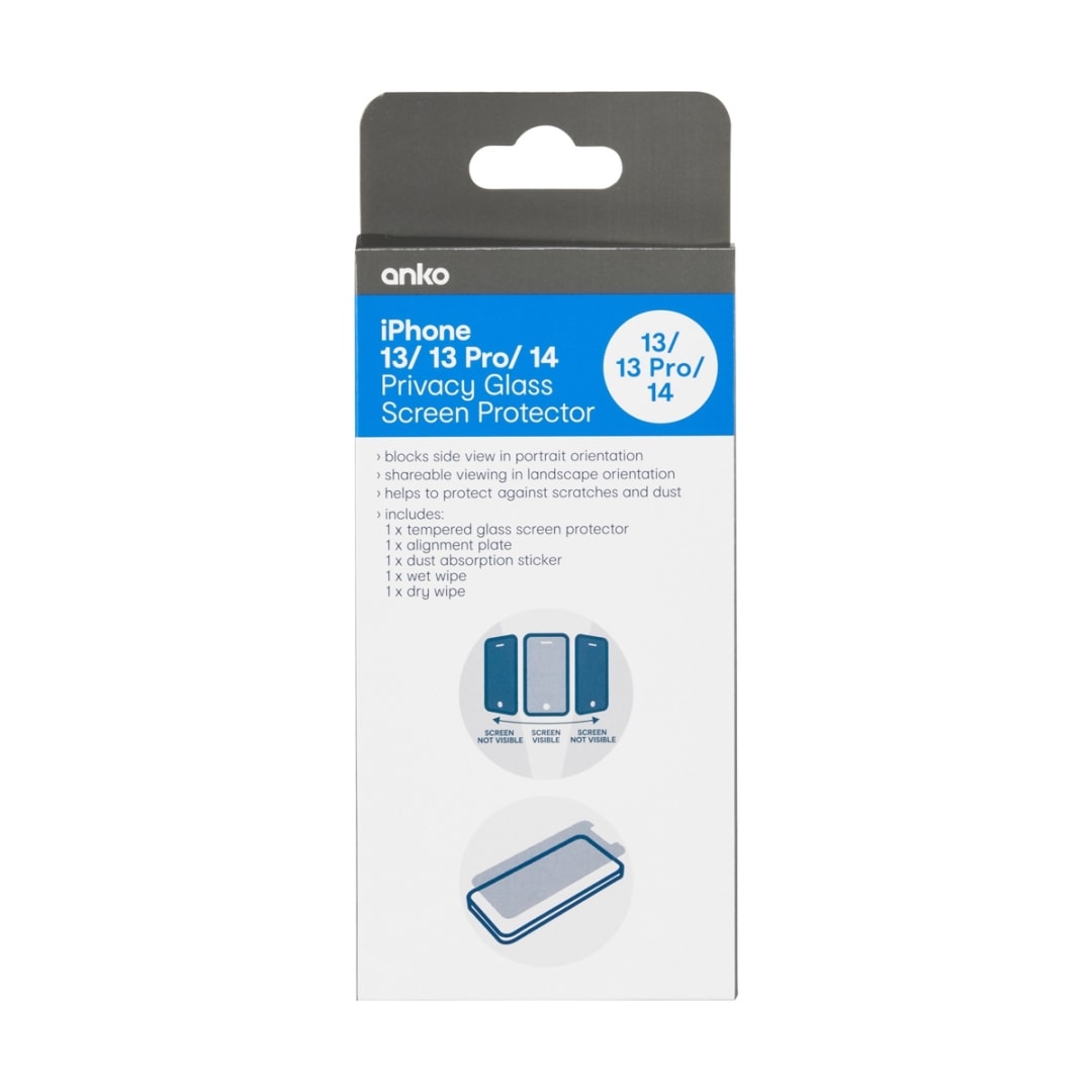 iPhone 13/13 Pro/14 Privacy Hardened Glass Screen Protector Kmart NZ