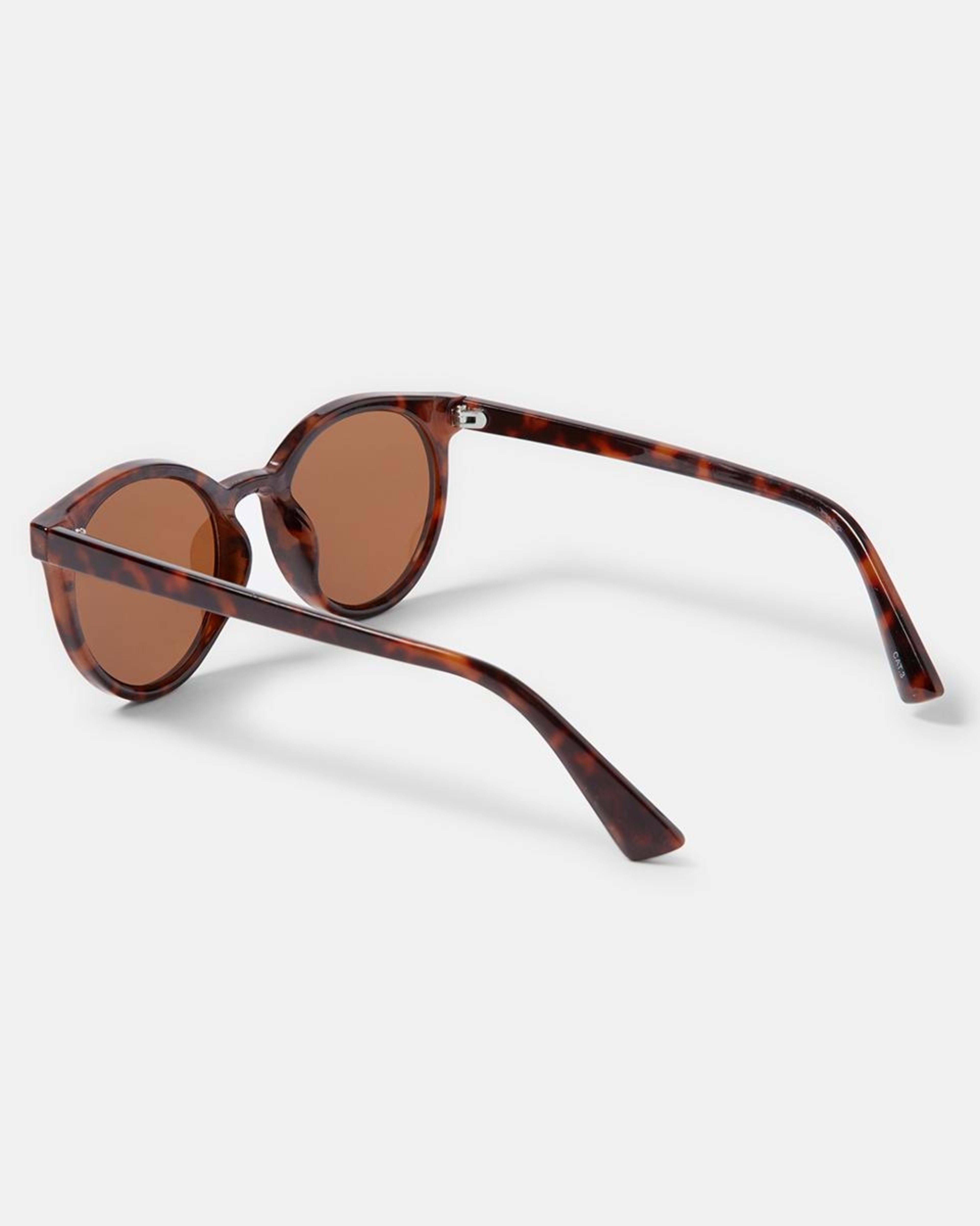 3 Basic Round Sunglasses Brown Tort, 3 of 6