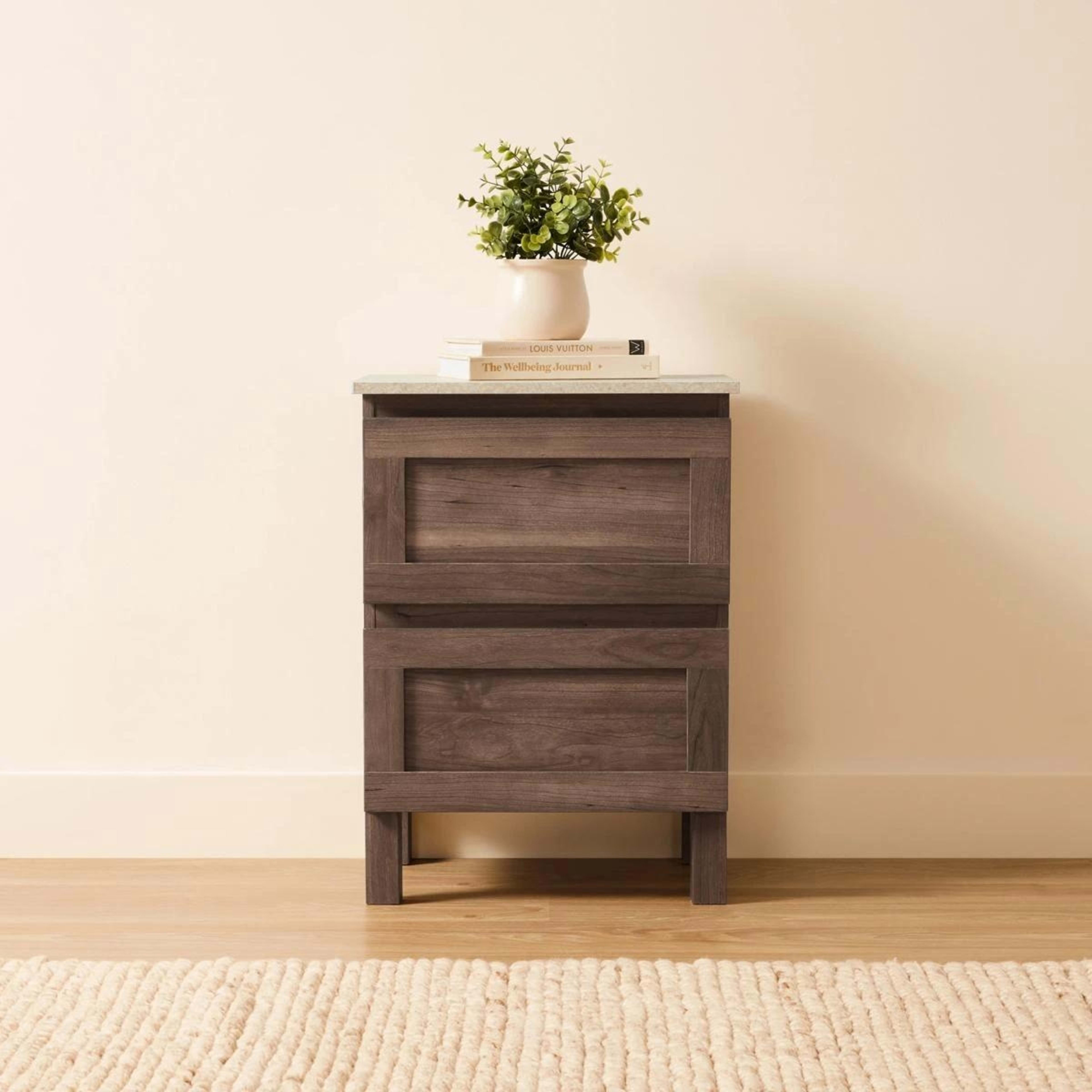 1 Bailey Bedside Table Walnut Look