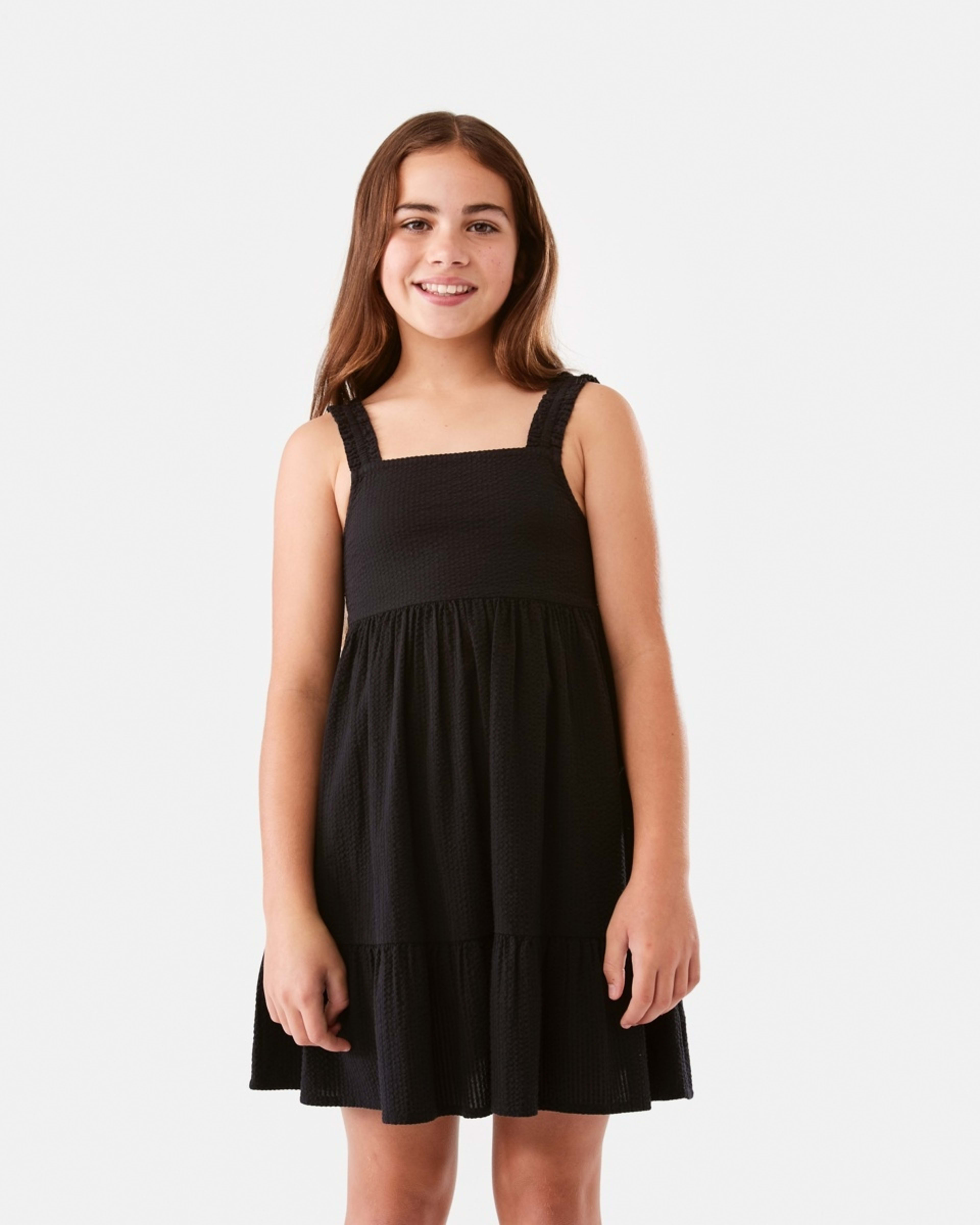 1 Cut Out Frill Dress Black