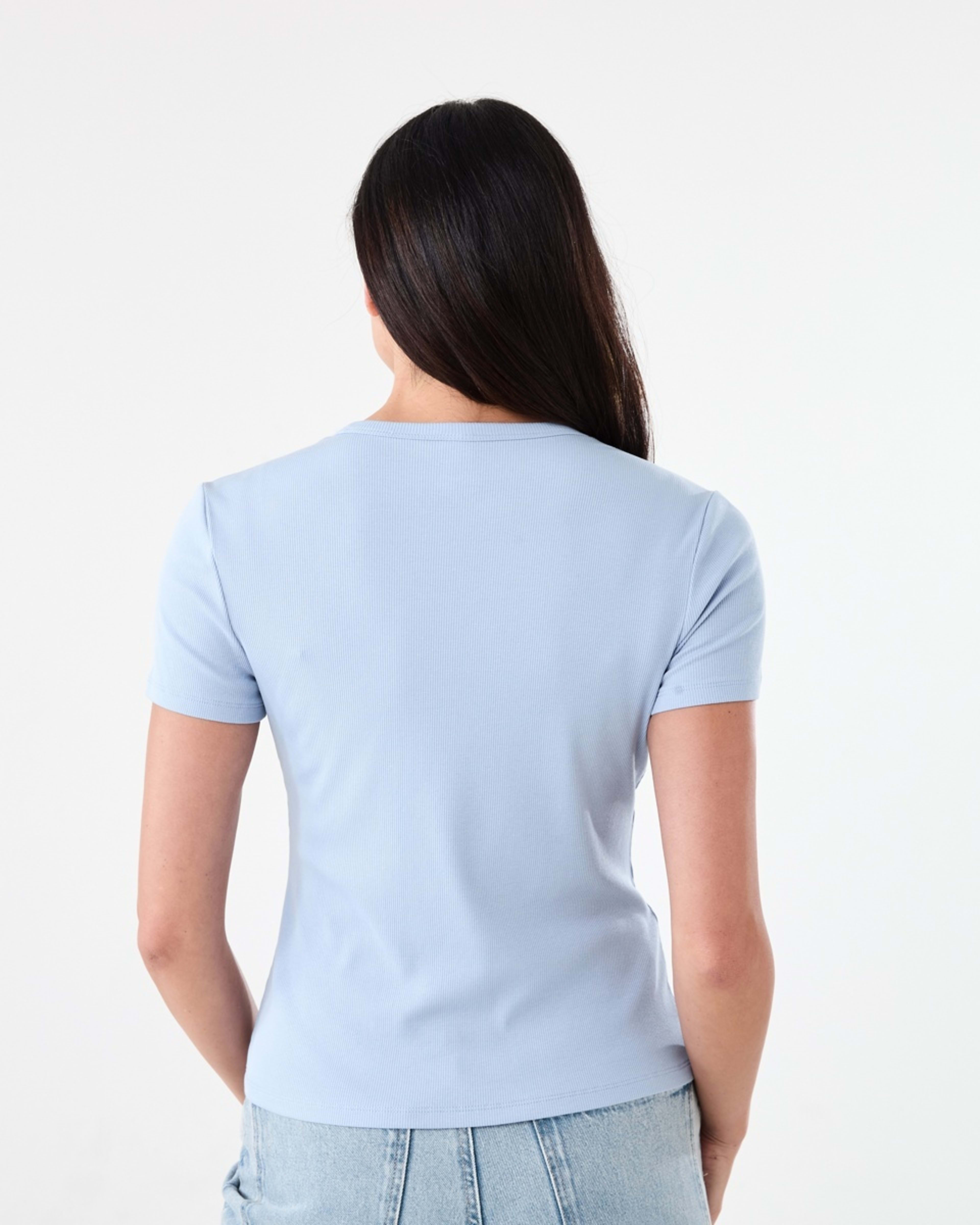3 Short Sleeve Rib Crew Neck T-shirt BRUNI BLUE, 3 of 5