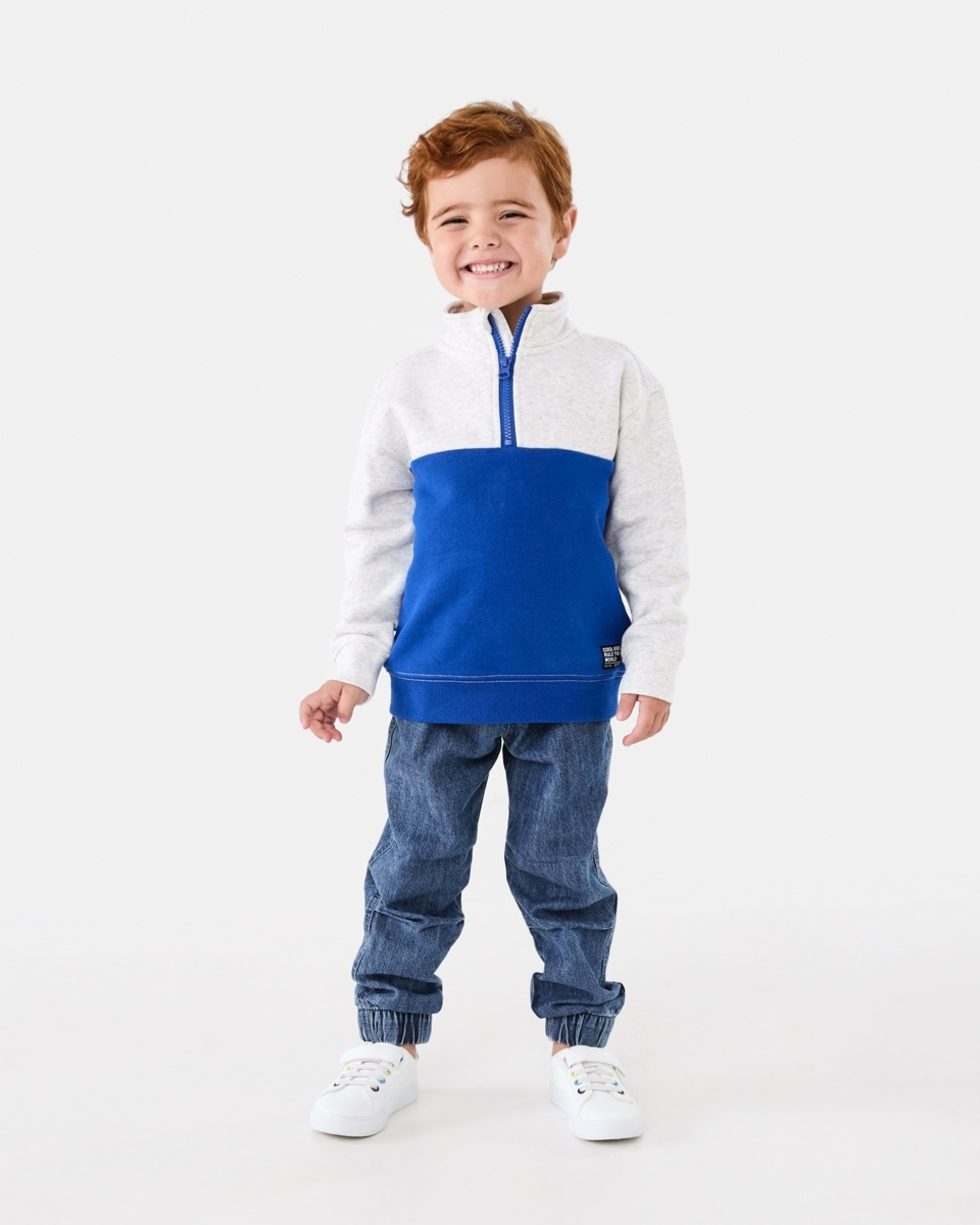 6 Quarter Zip Sweatshirt Wht Marle, 6 of 9