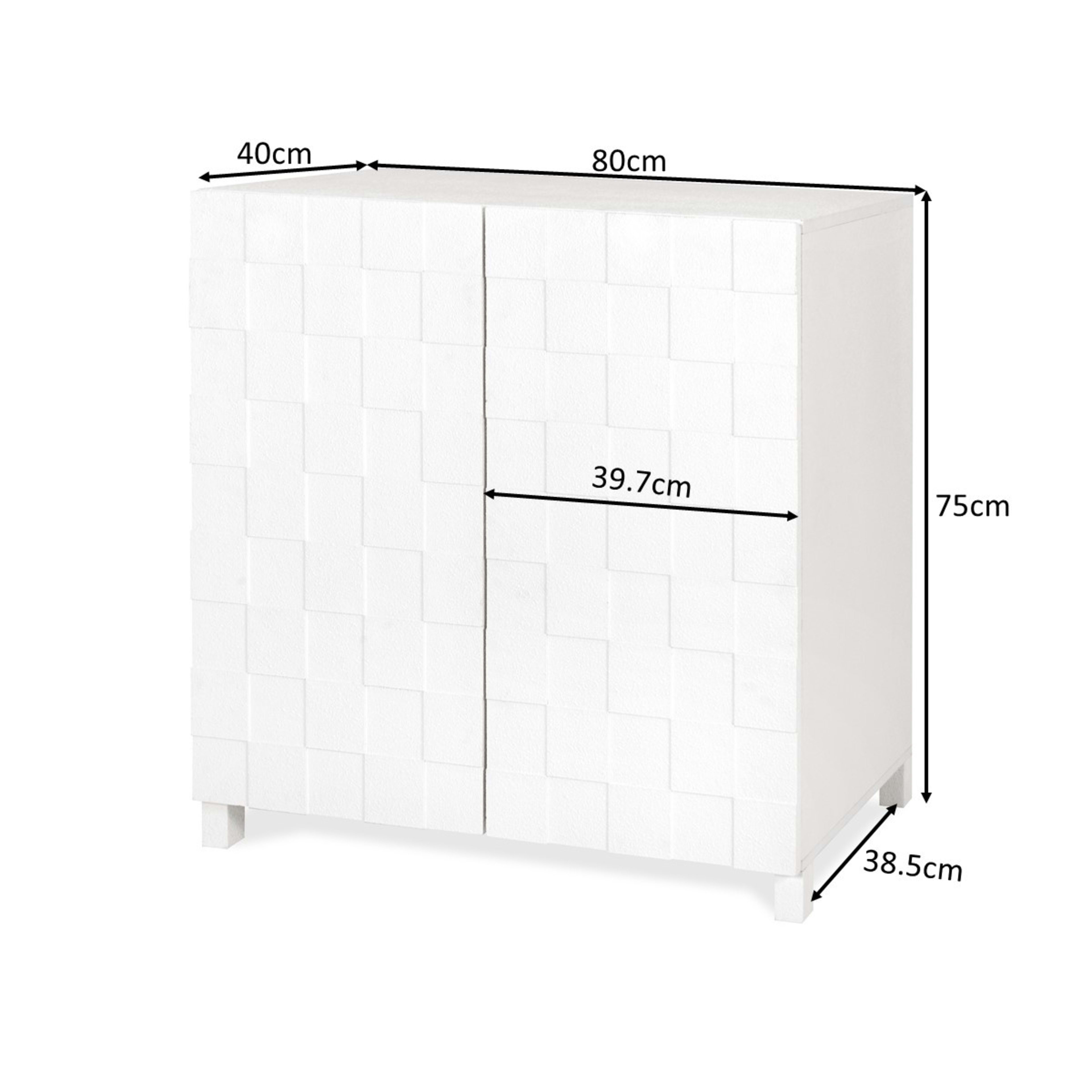 9 Chase Check 2 Doors Cabinet - White, 9 of 10