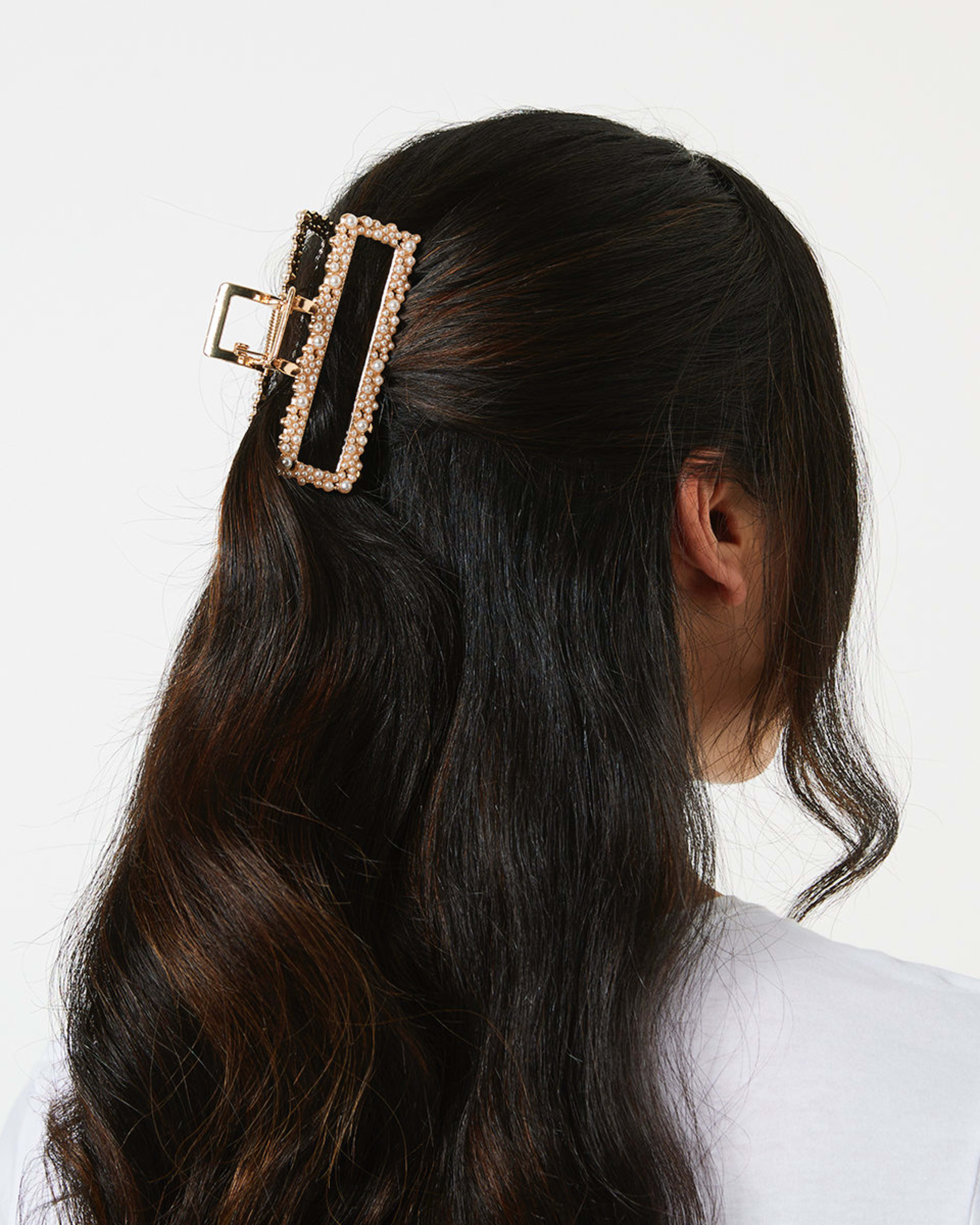 Faux Pearl Gold Tone Claw Hair Clip Kmart