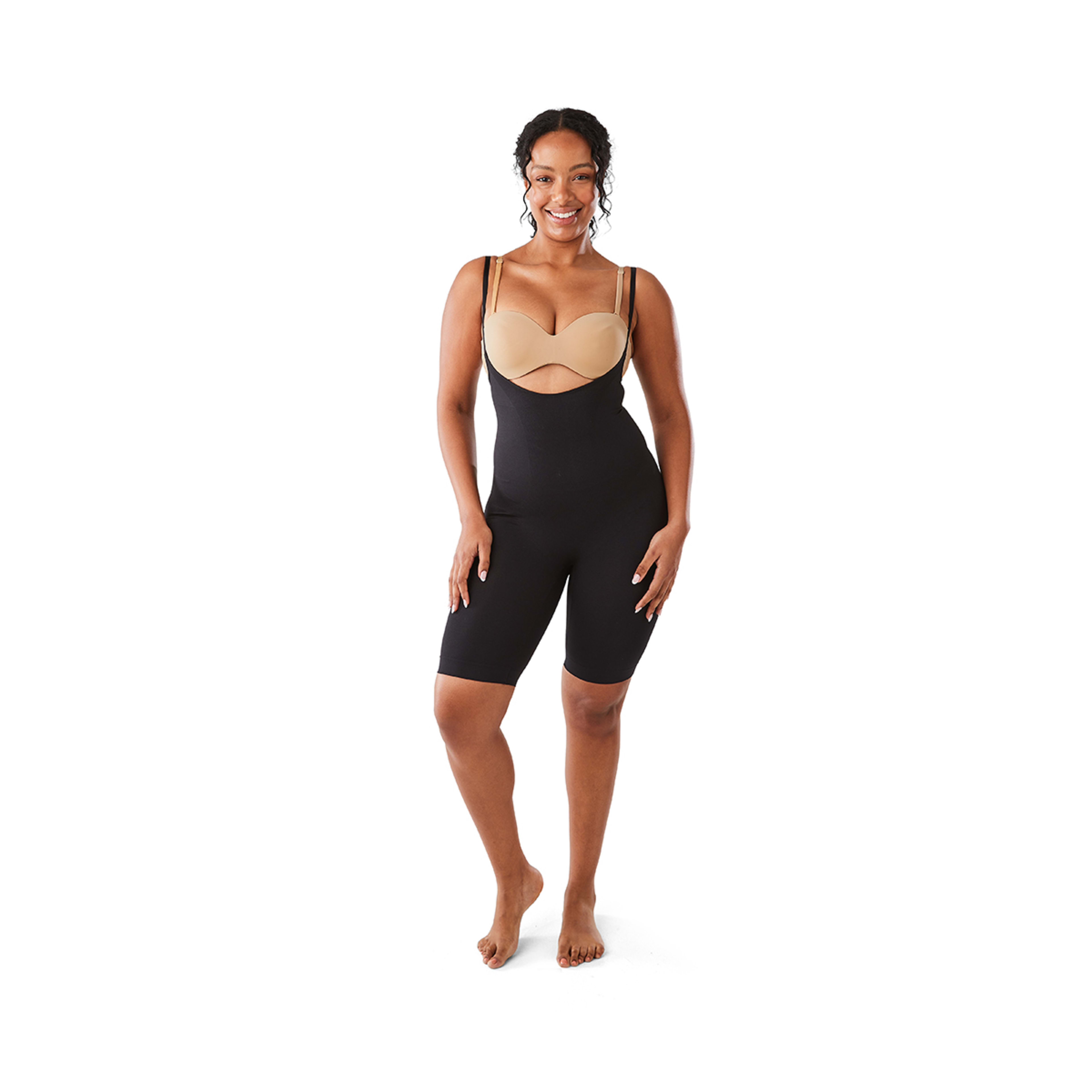 8 Seamfree Under Bust Long Leg Bodysuit Black, 8 of 8
