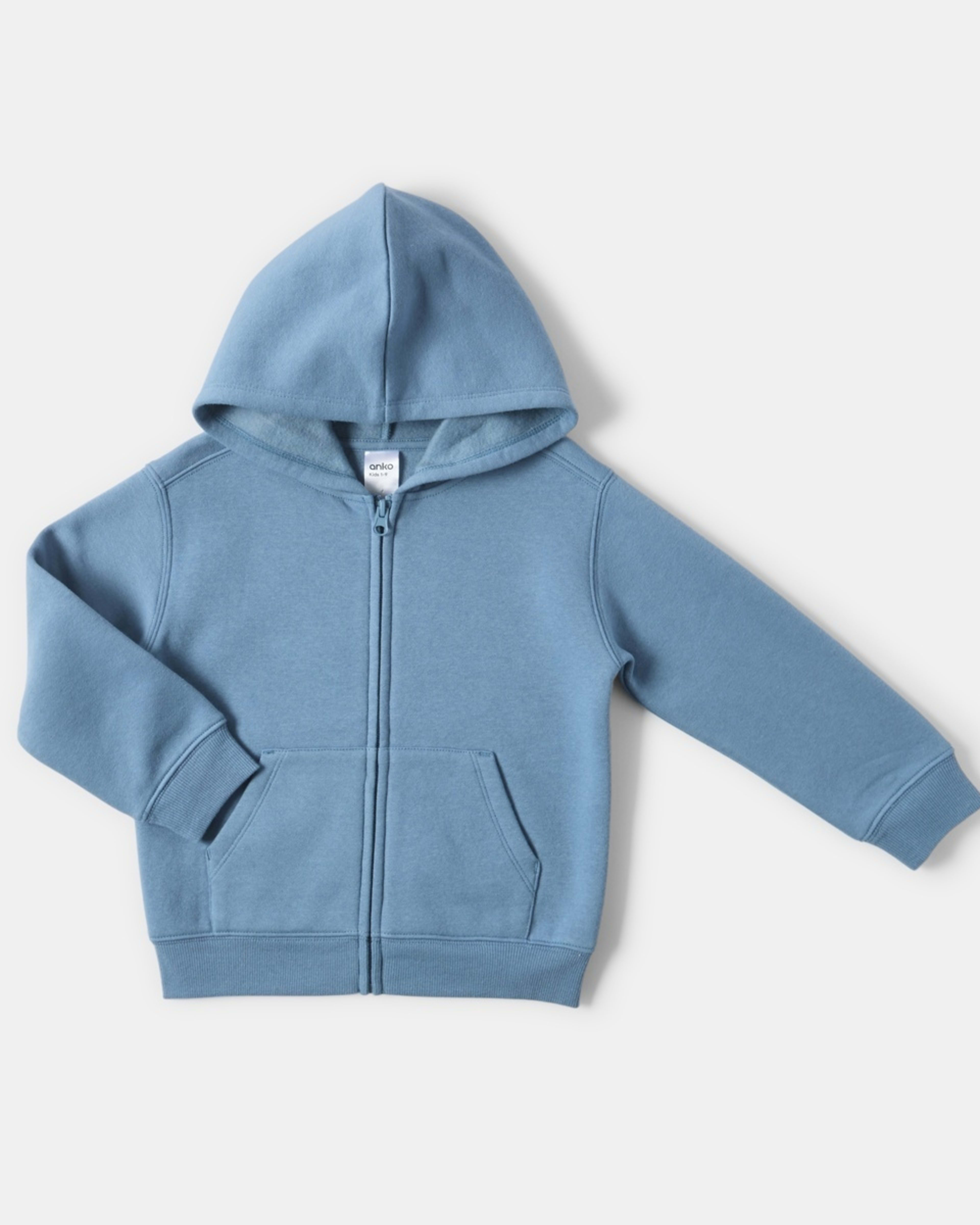 9 Plain Zip Through Hoodie Copen Blue, 9 of 10