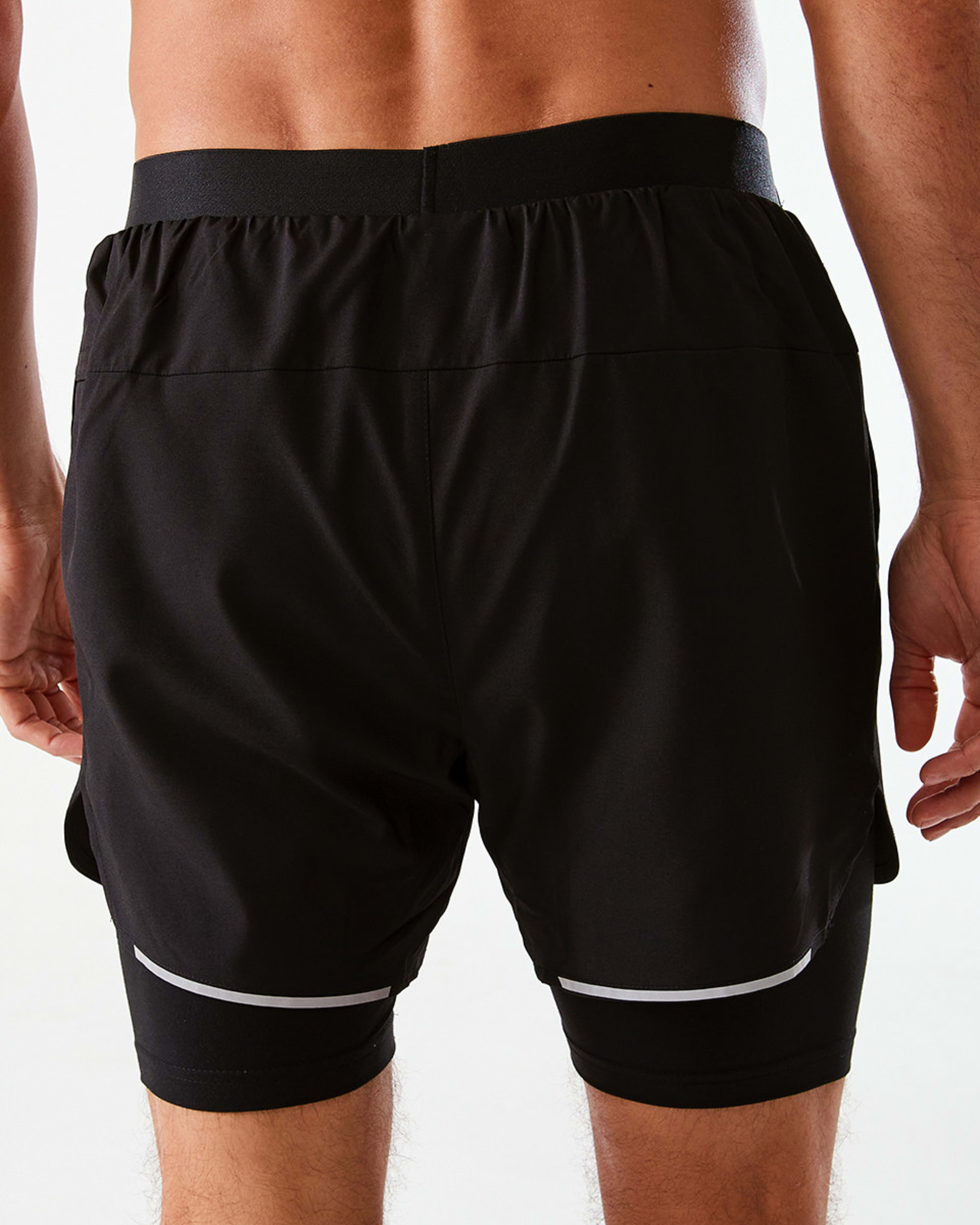3 Active Mens Dual Layer Shorts BLACK, 3 of 7
