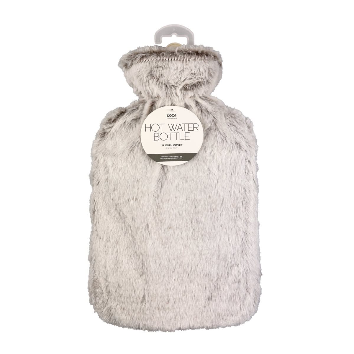 2L Hot Water Bottle With Faux Fur Cover Kmart NZ