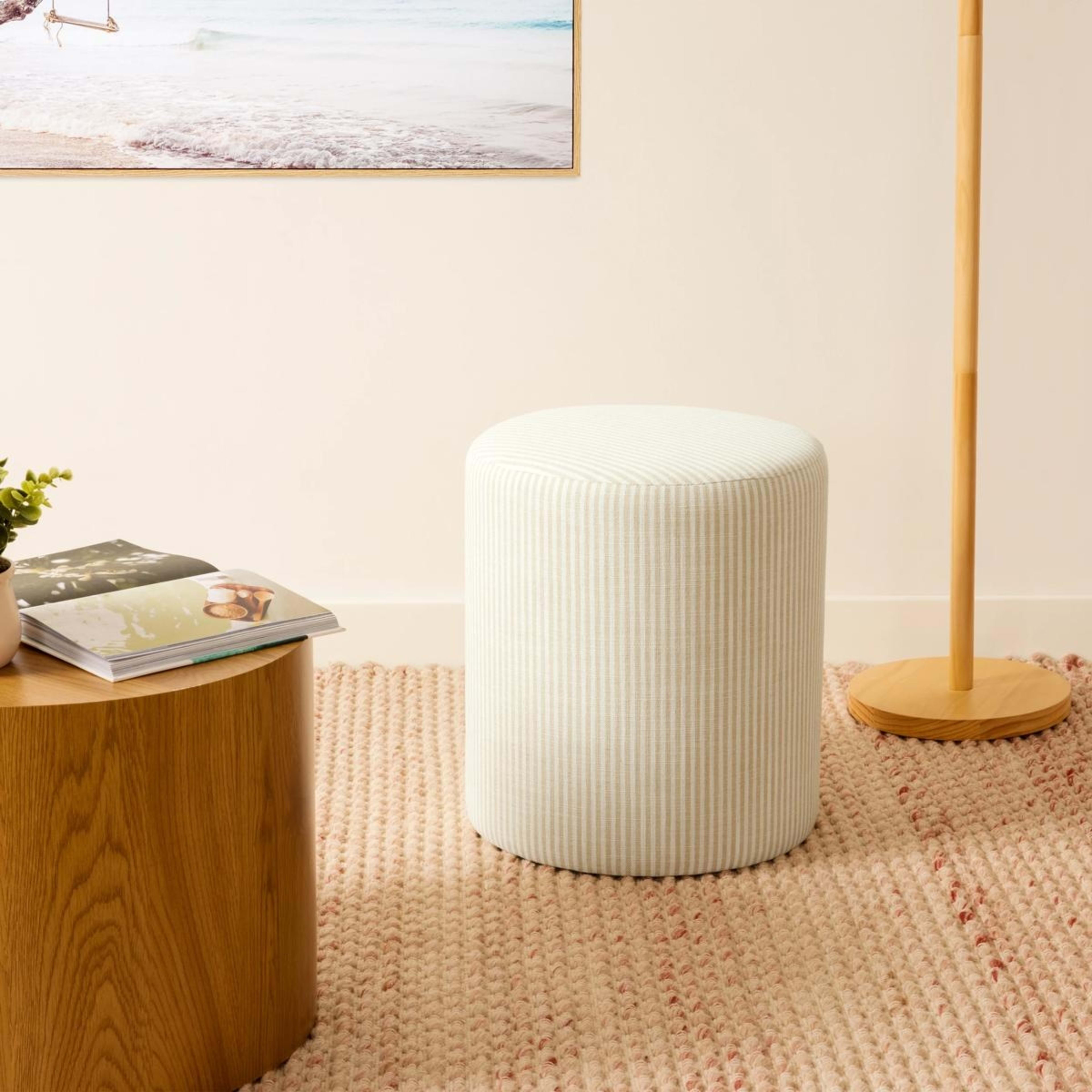 1 Stripe Ottoman