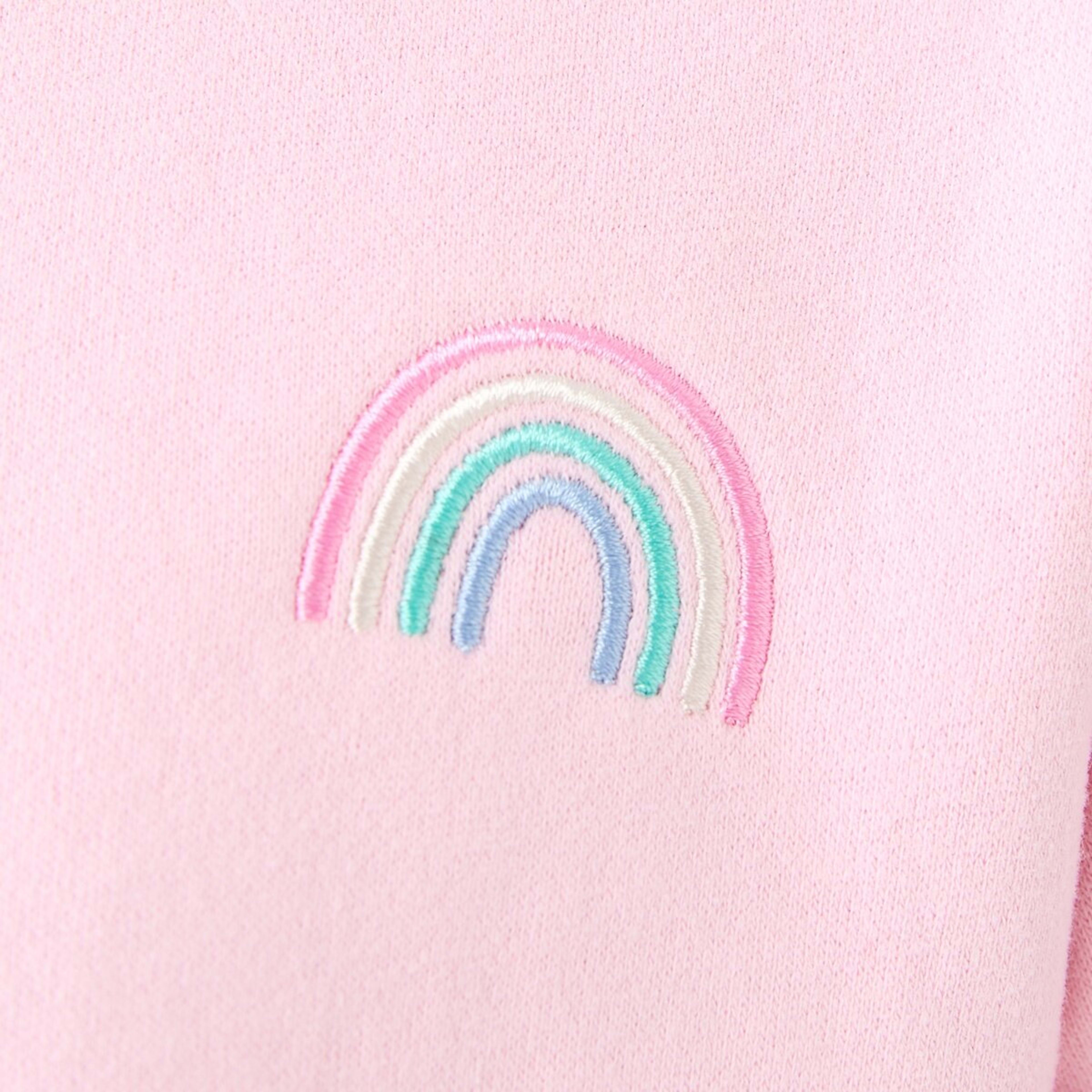 4 Taped Fleece Dress Pastel Rainbow Pearl Pink, 4 of 10