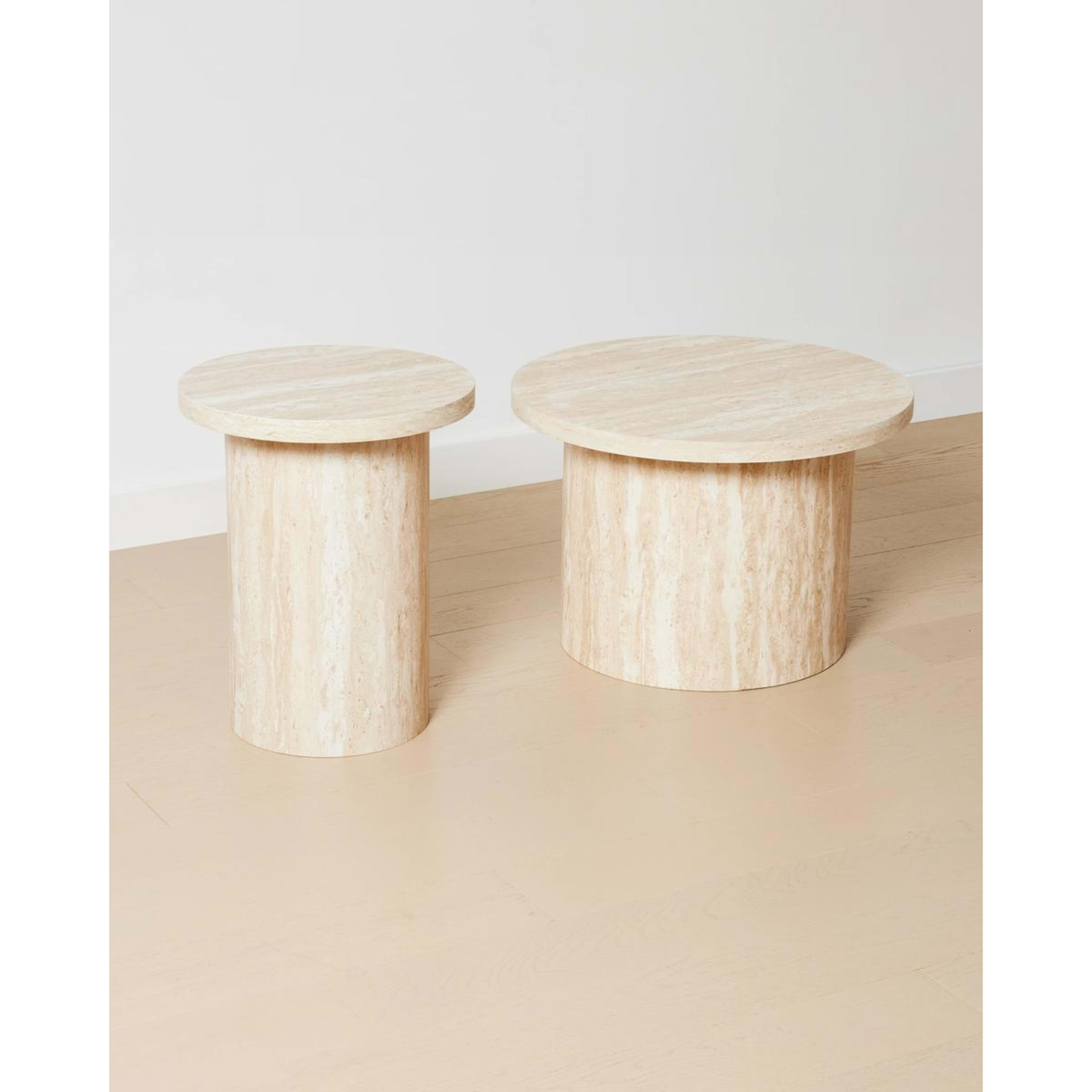 2 Travertine Look Set of 2 Coffee Tables, 2 of 5