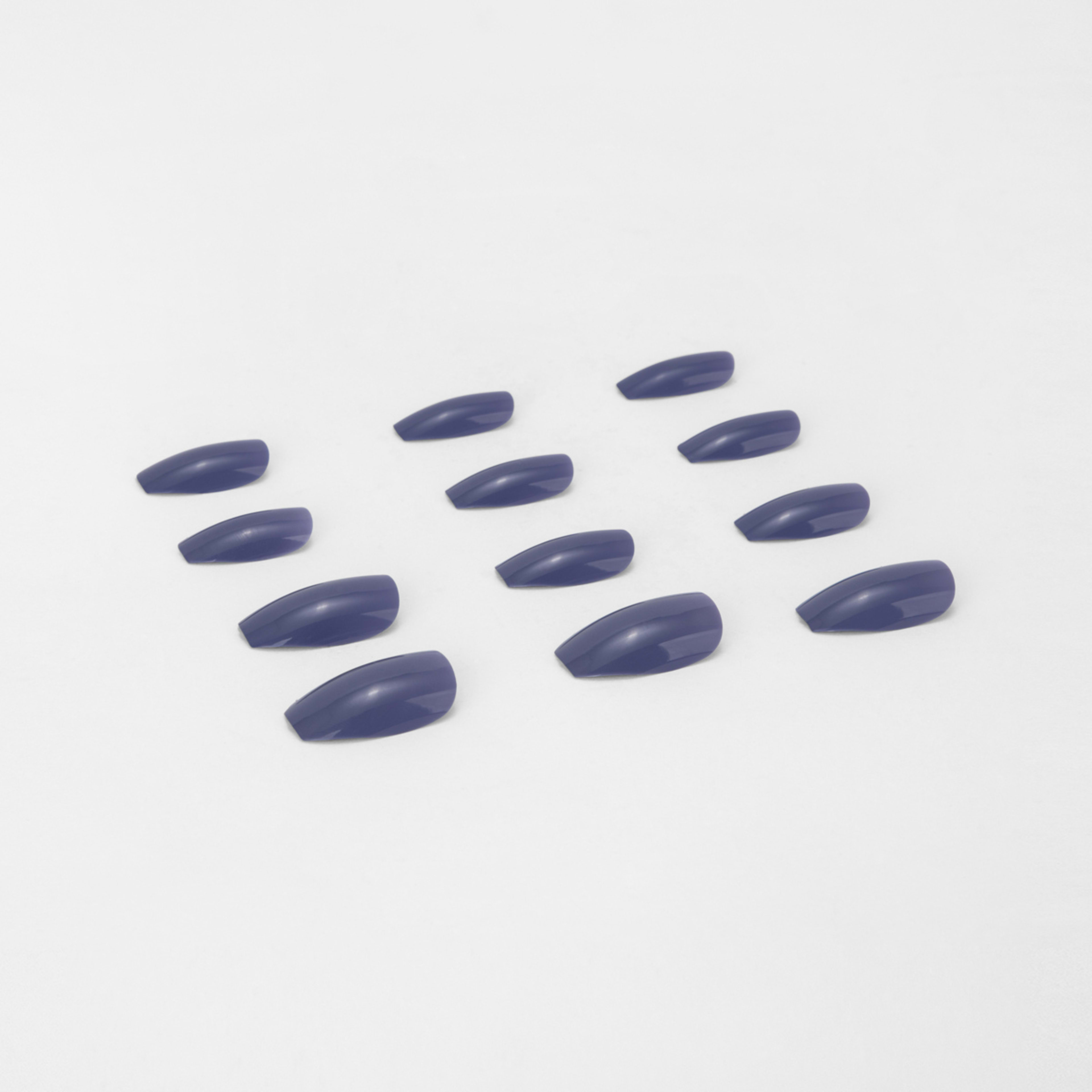 OXX Cosmetics 24 Pack False Nails with Adhesive Coffin Shape, Deep