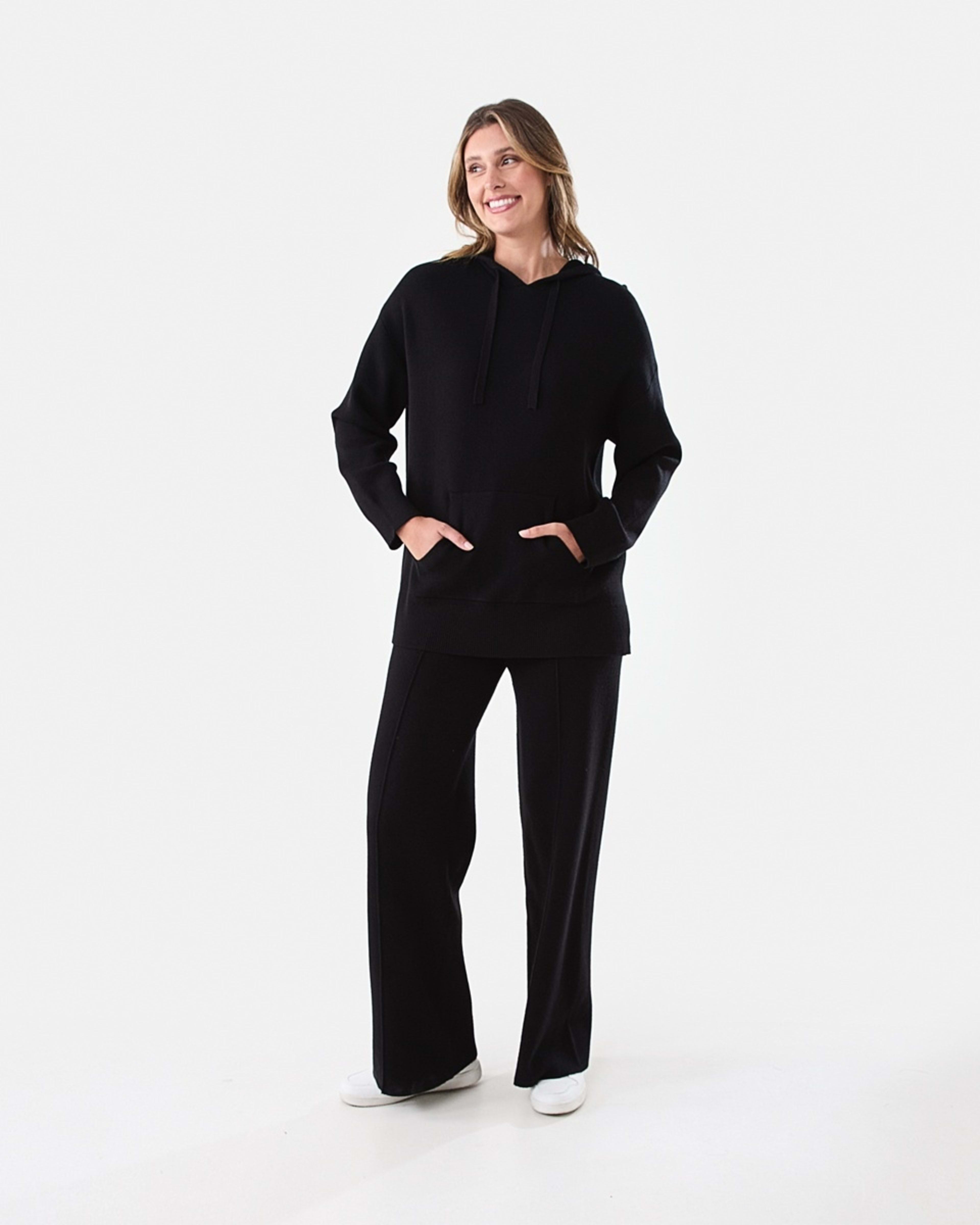 8 Compact Knit Hoodie Black, 8 of 8