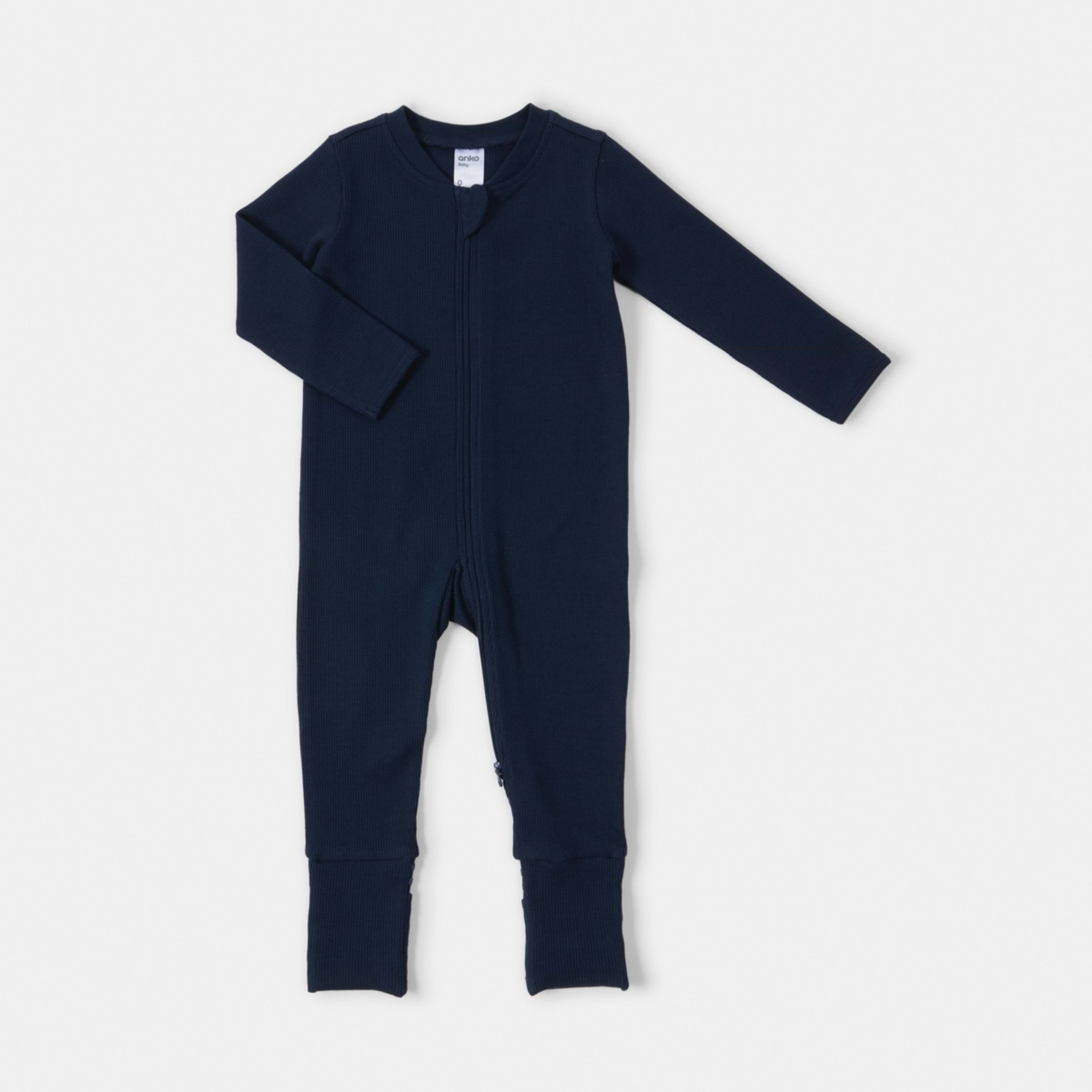 1 Waffle Coverall Dress Blue, 1 of 3