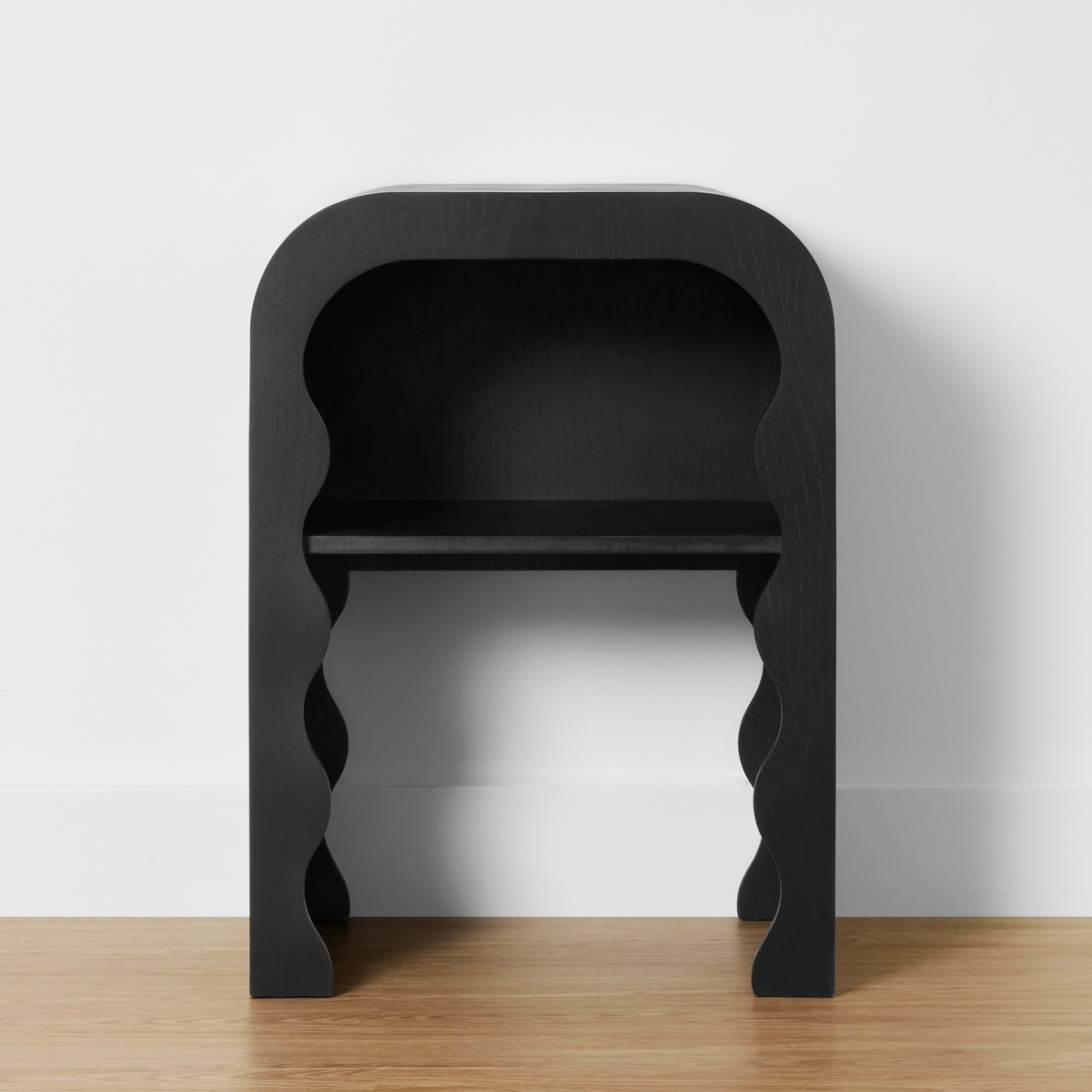 2 Ebony Wave Bedside Table, 2 of 10