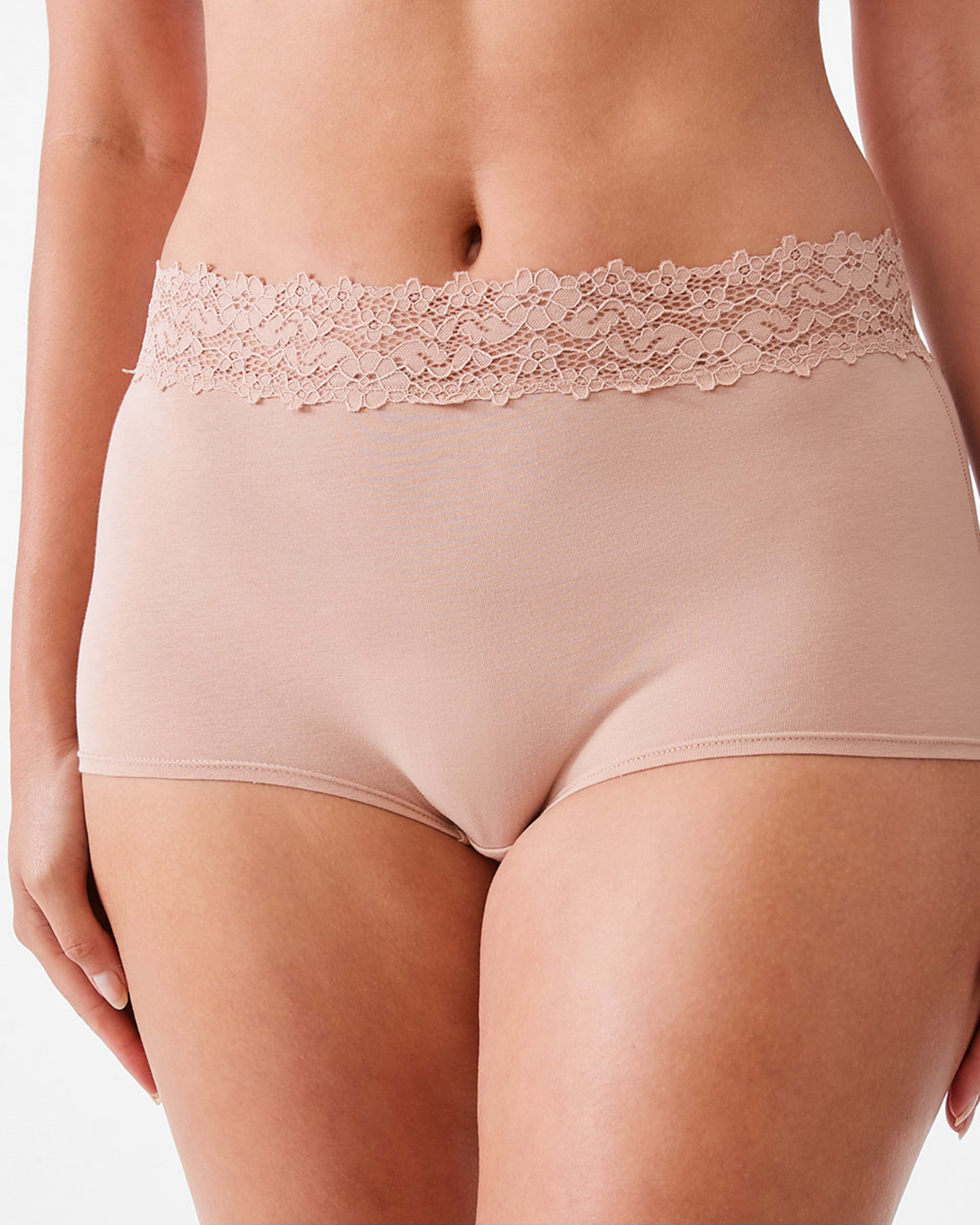 5 3 Pack Cotton Lace Boyleg Briefs Bk Sc Lf, 5 of 8